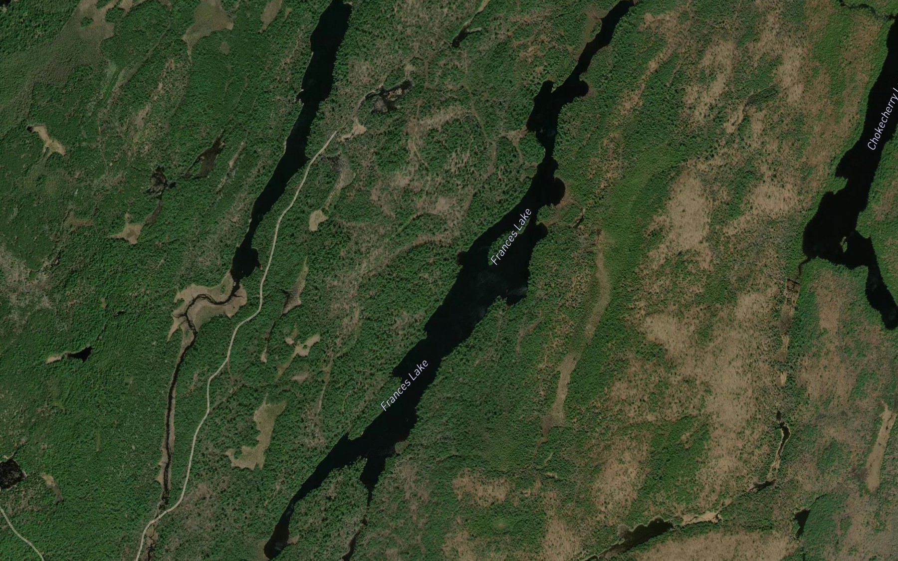 Satellite map of the Frances Lake