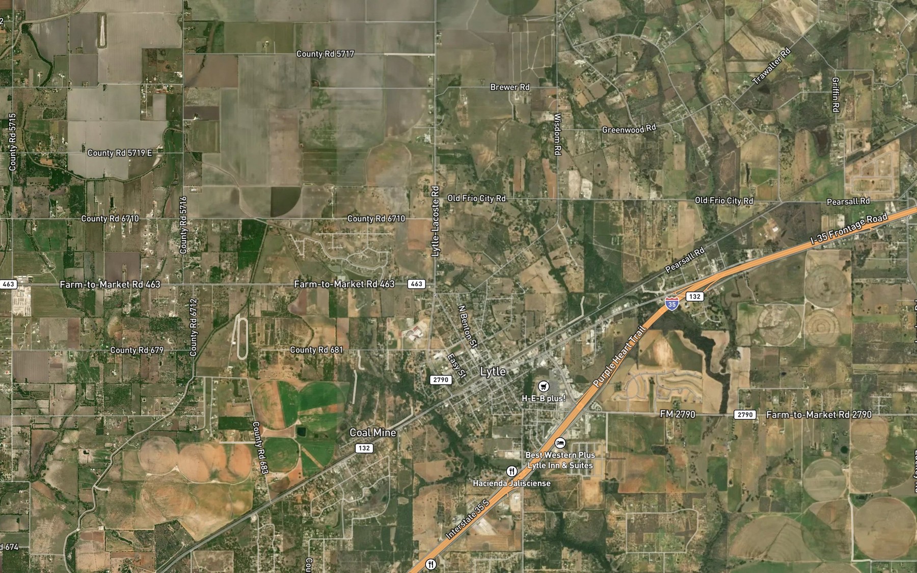 Satellite map of the Pilgrim Lake