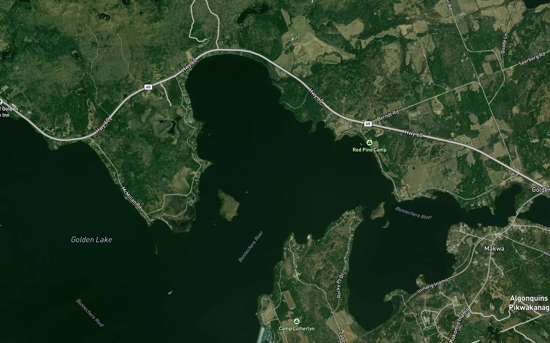 Satellite map of the Mundts Bay