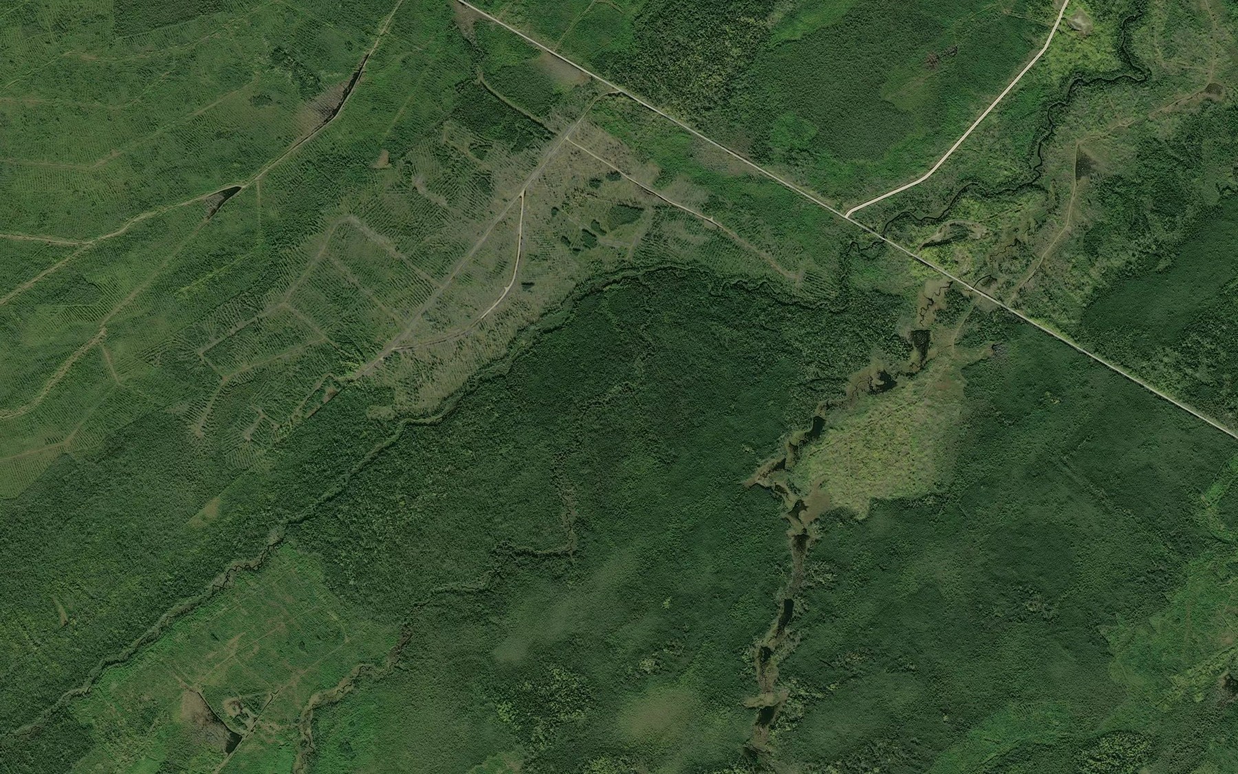 Satellite map of the Korky Creek