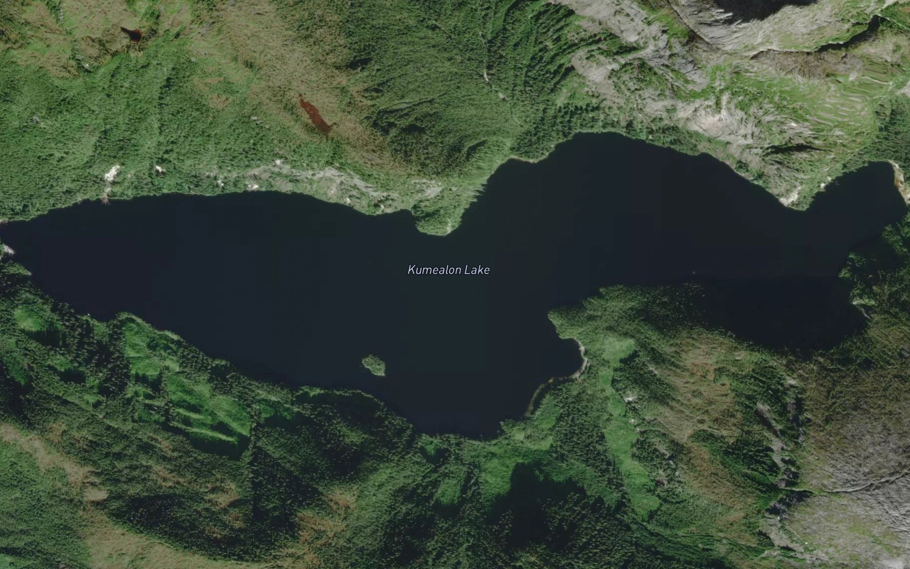 Satellite map of the Kumealon Lake