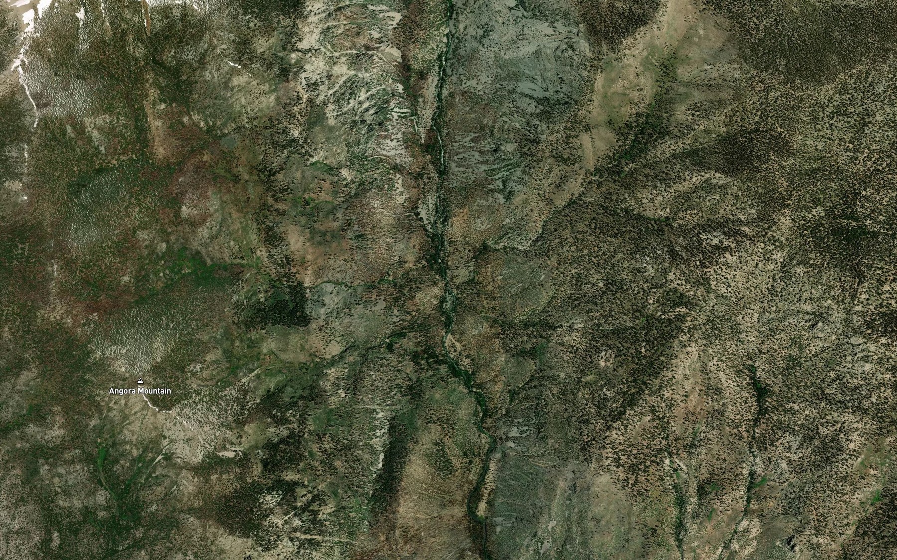 Satellite map of the Hell for Sure Creek