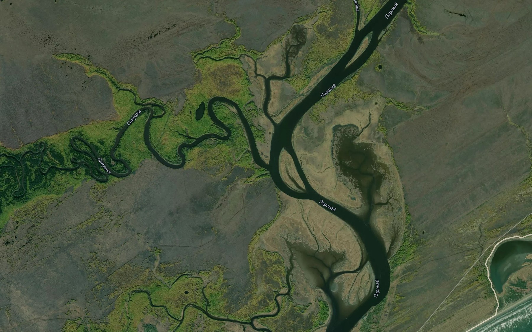 Satellite map of the Simushka