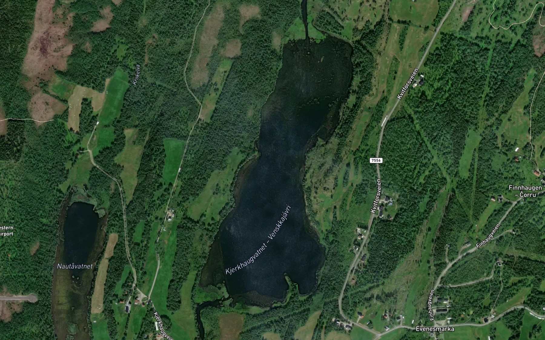 Satellite map of the Veanskkajavri