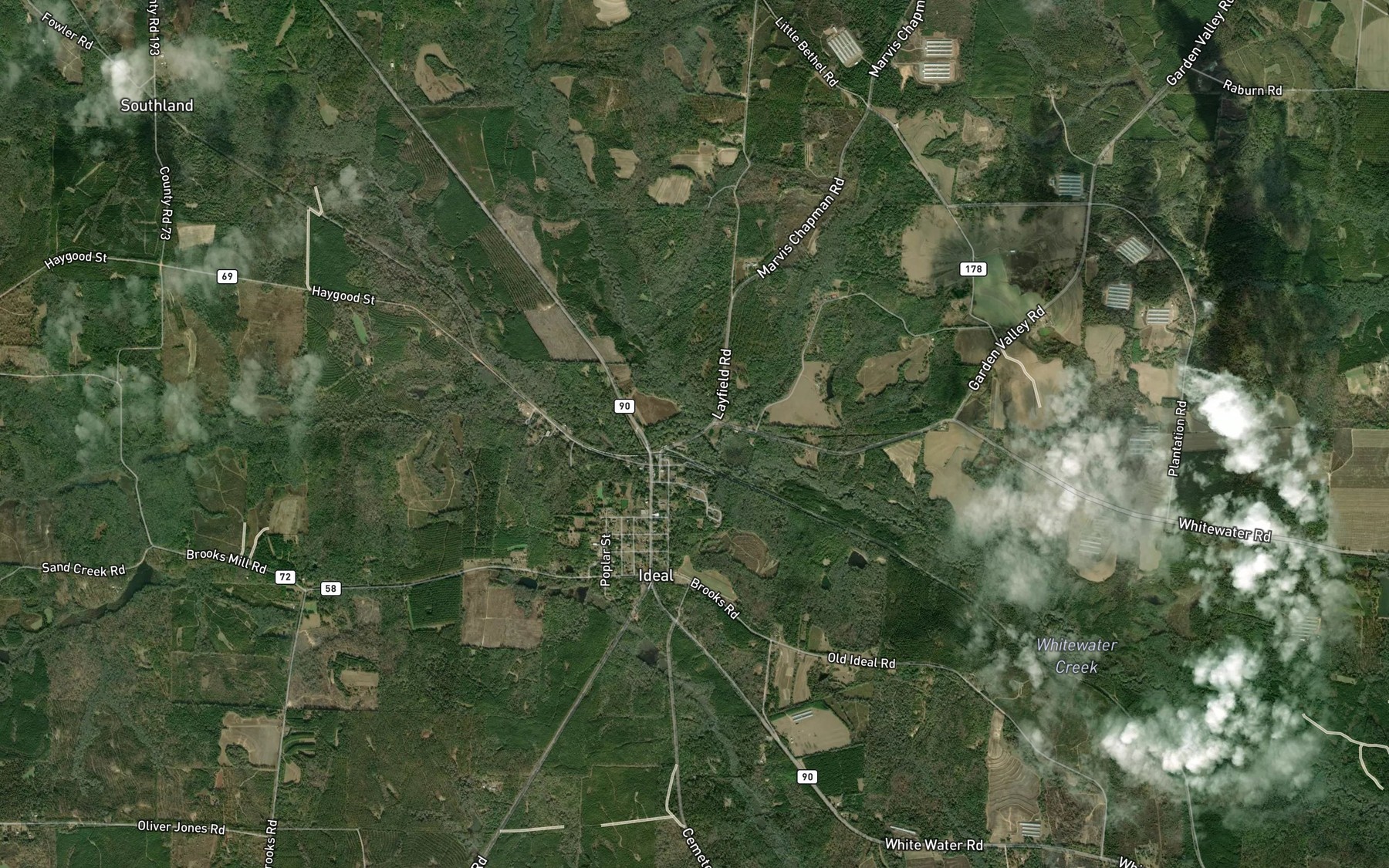 Satellite map of the Sand Creek