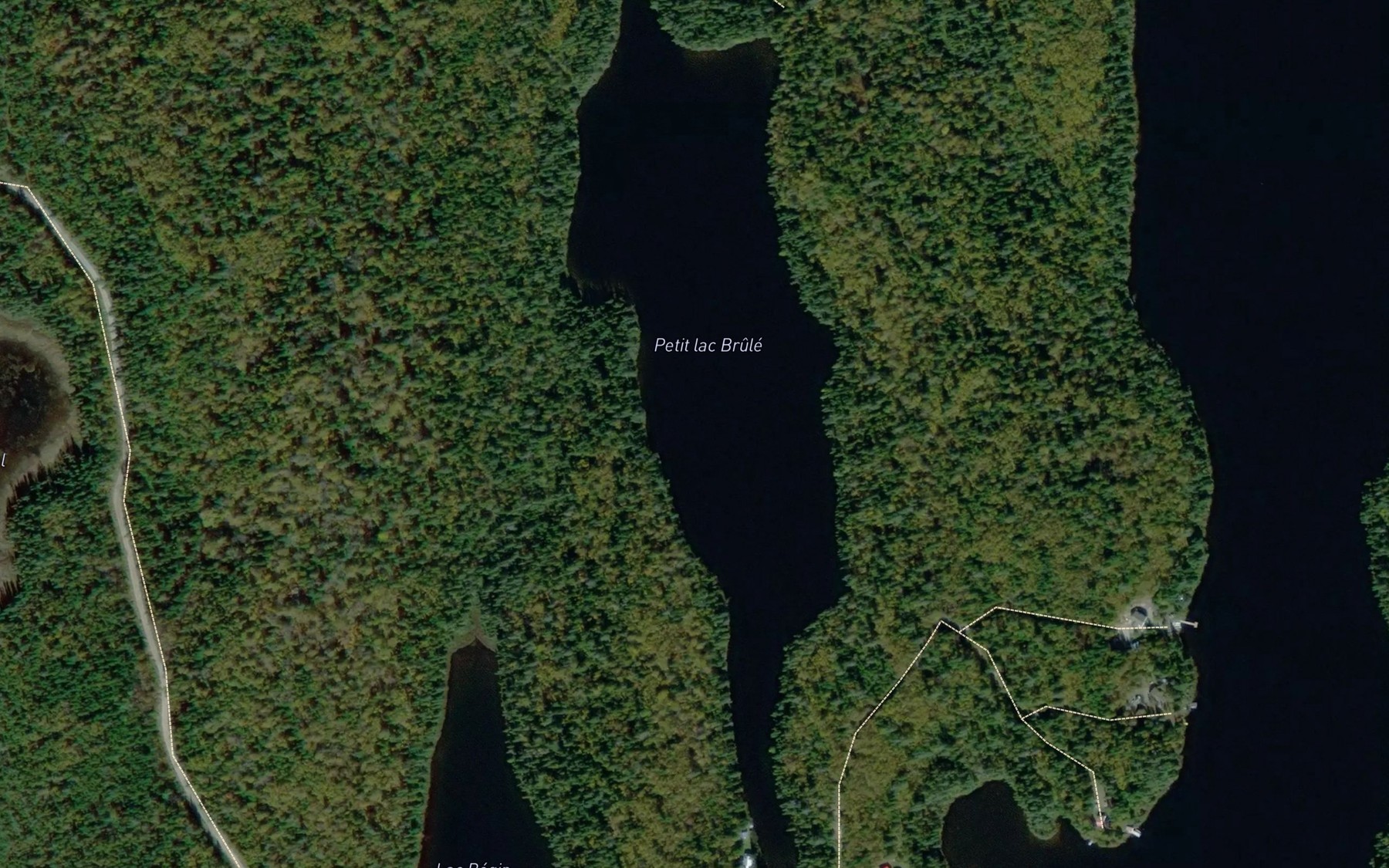 Satellite map of the Petit lac Brule