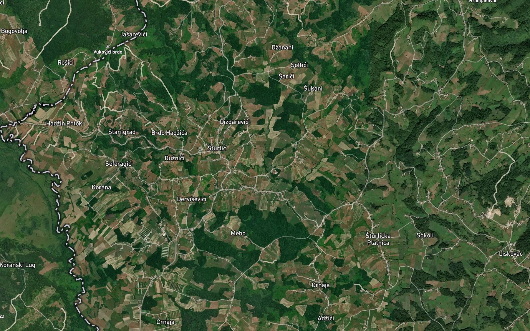 Satellite map of the Popovac