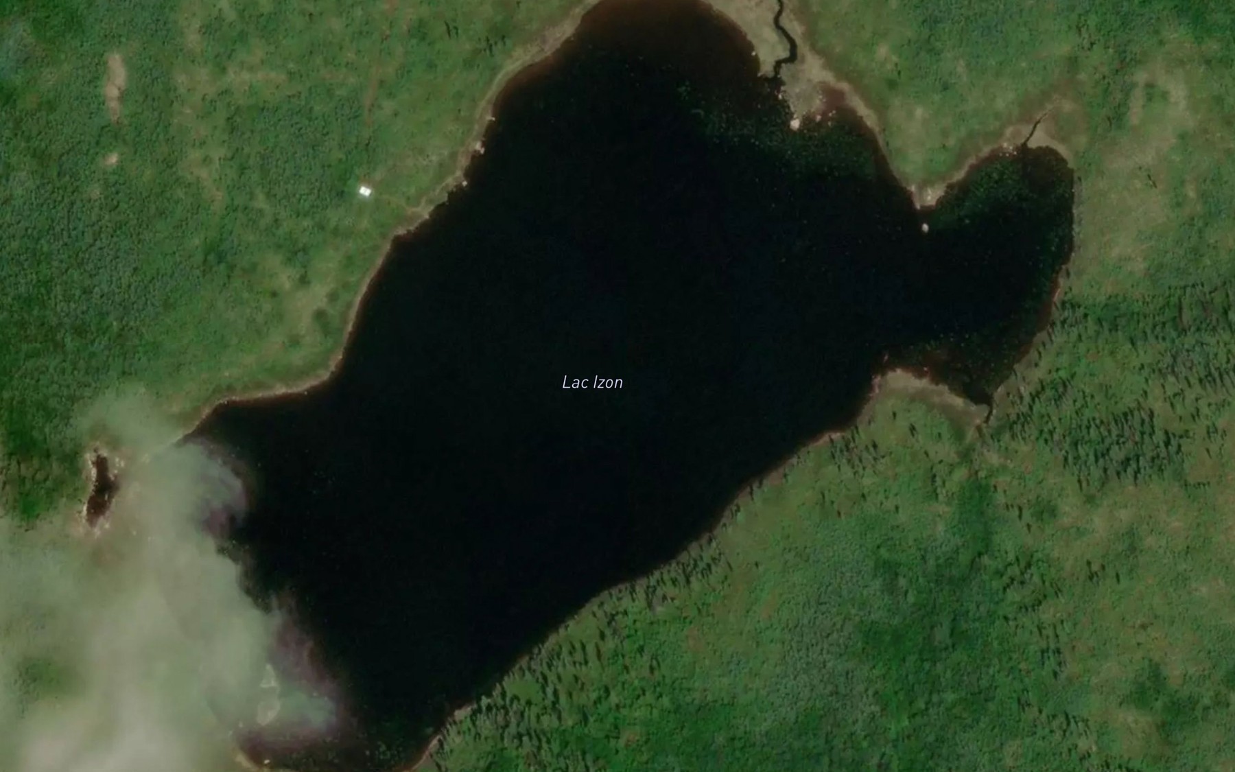 Satellite map of the Lac Izon