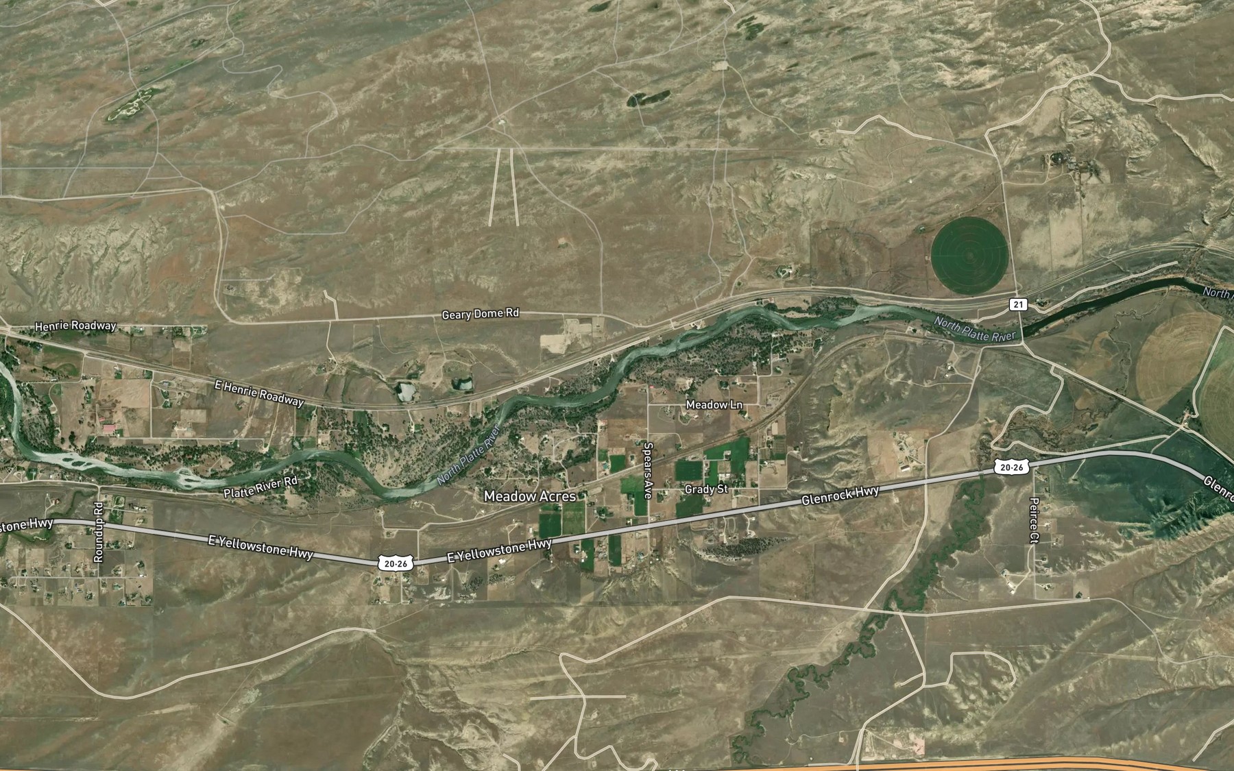 Satellite map of the Dry Creek
