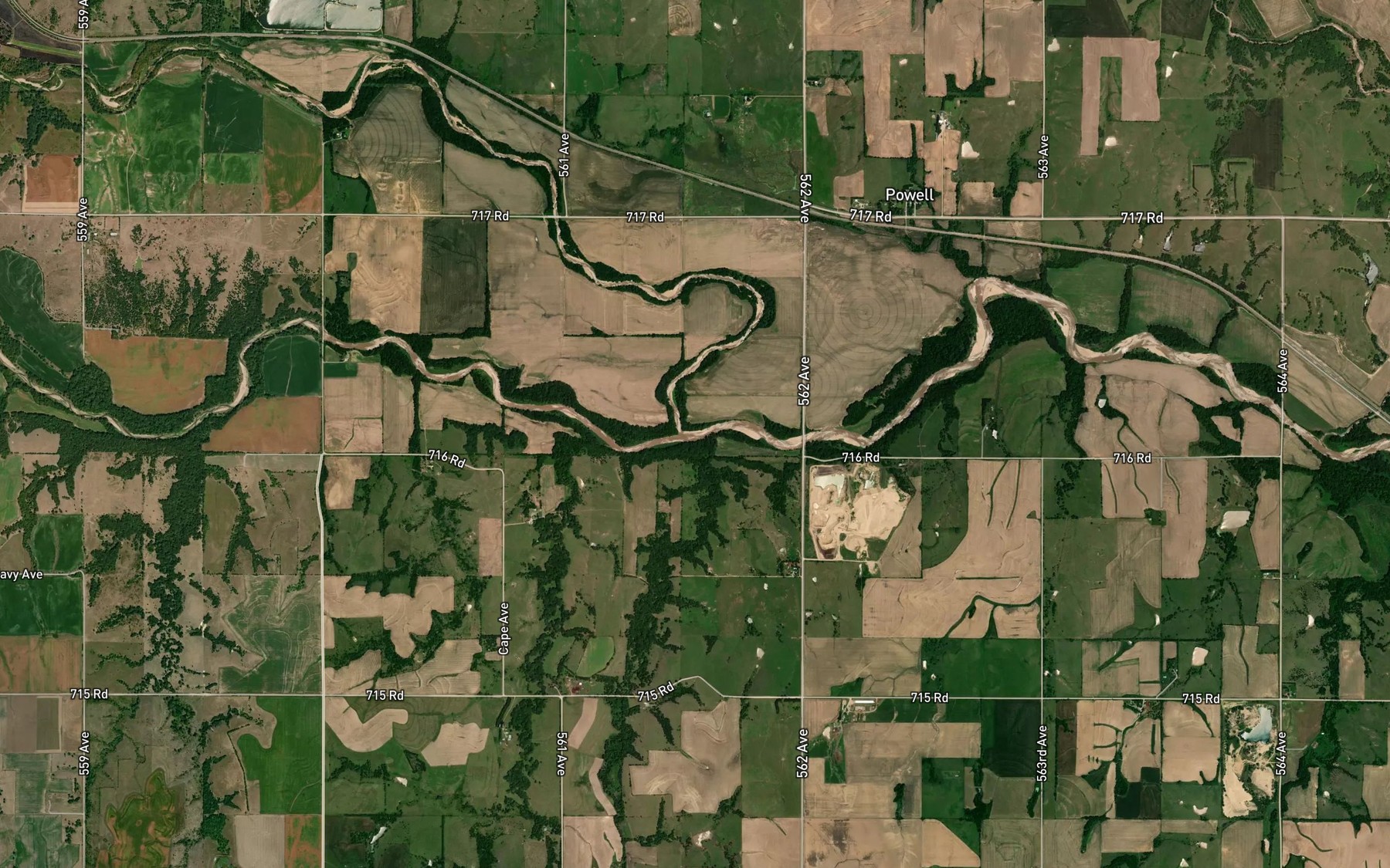Satellite map of the Big Sandy Creek