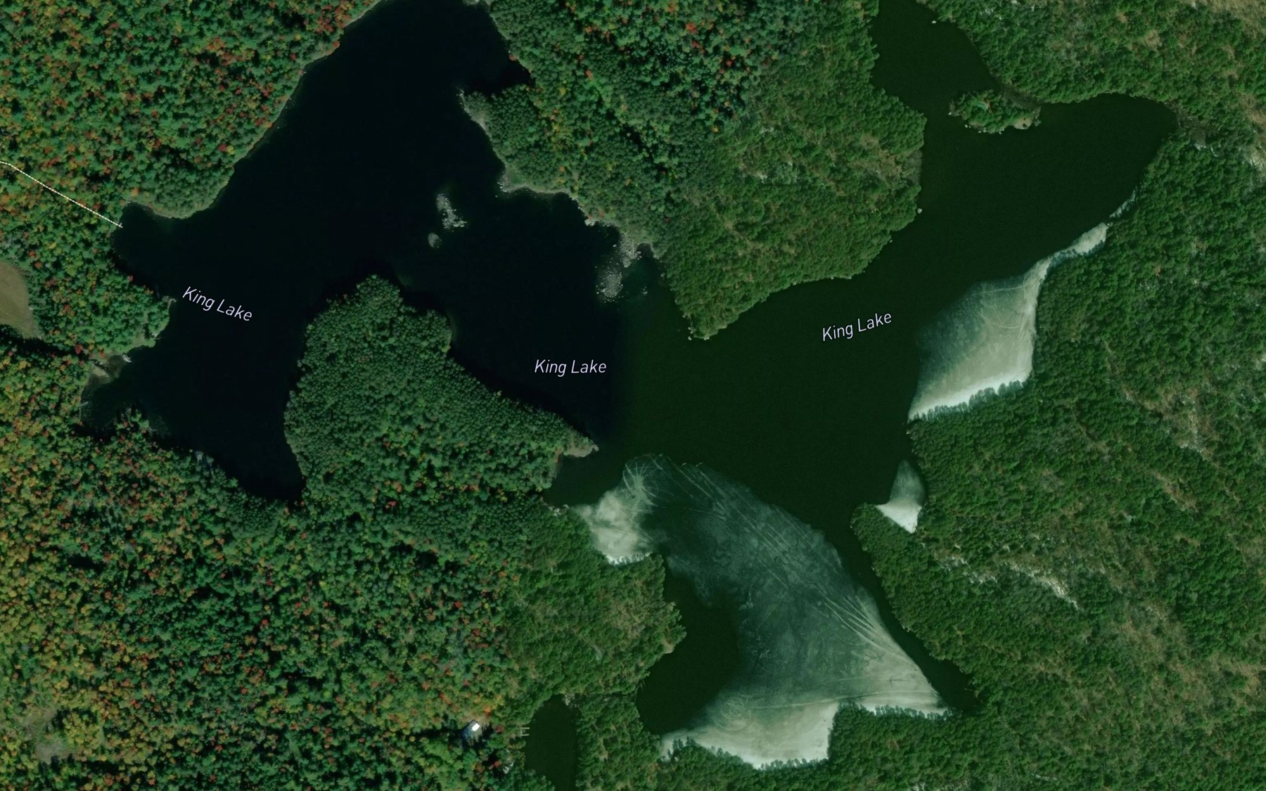 Satellite map of the King Lake