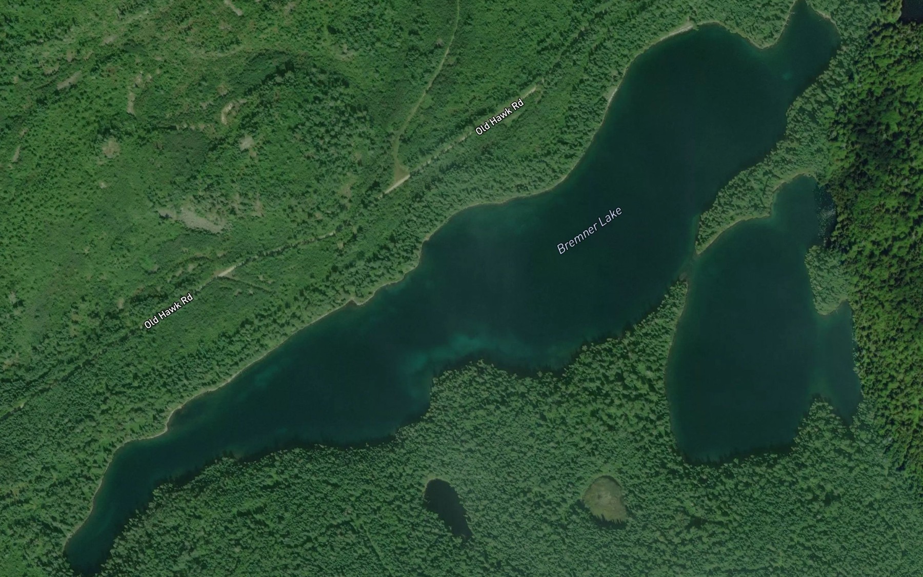 Satellite map of the Bremner Lake