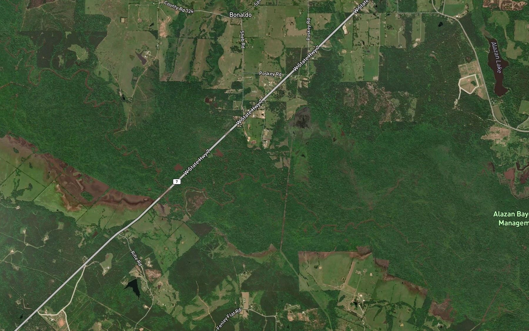 Satellite map of the Bayou Loco