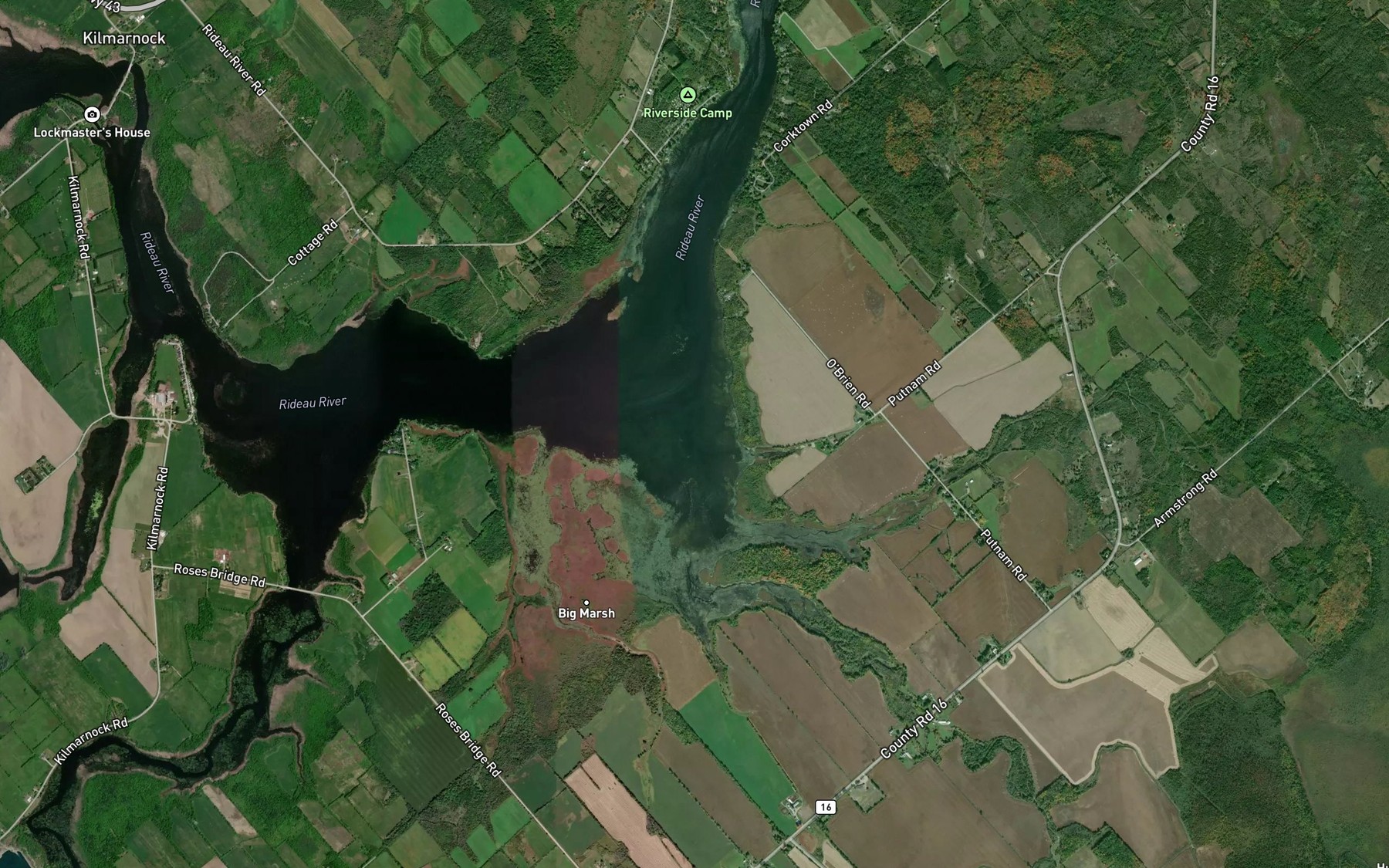 Satellite map of the Atkinsons Creek