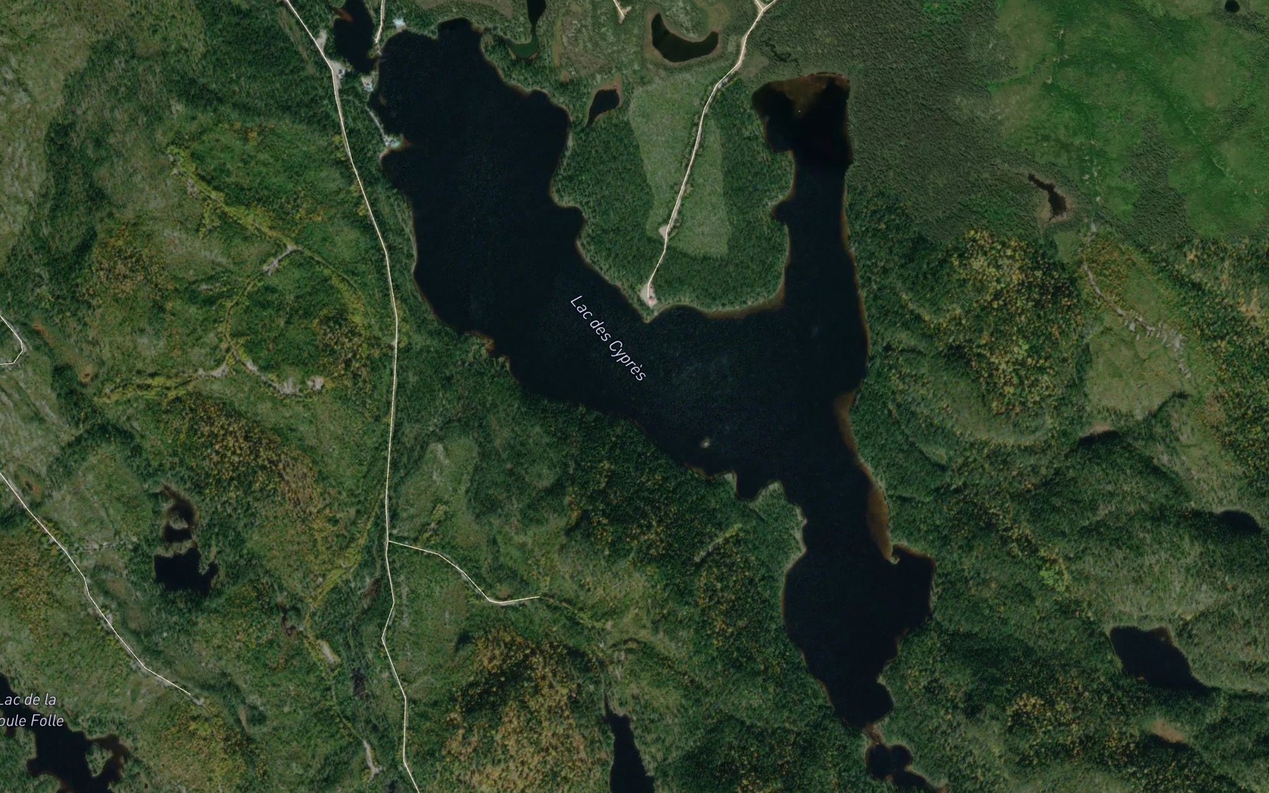 Satellite map of the Lac des Cypres