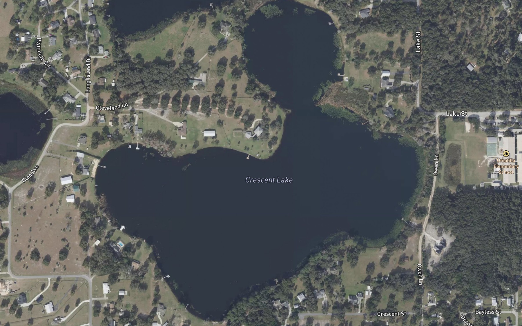 Satellite map of the Crescent Lake
