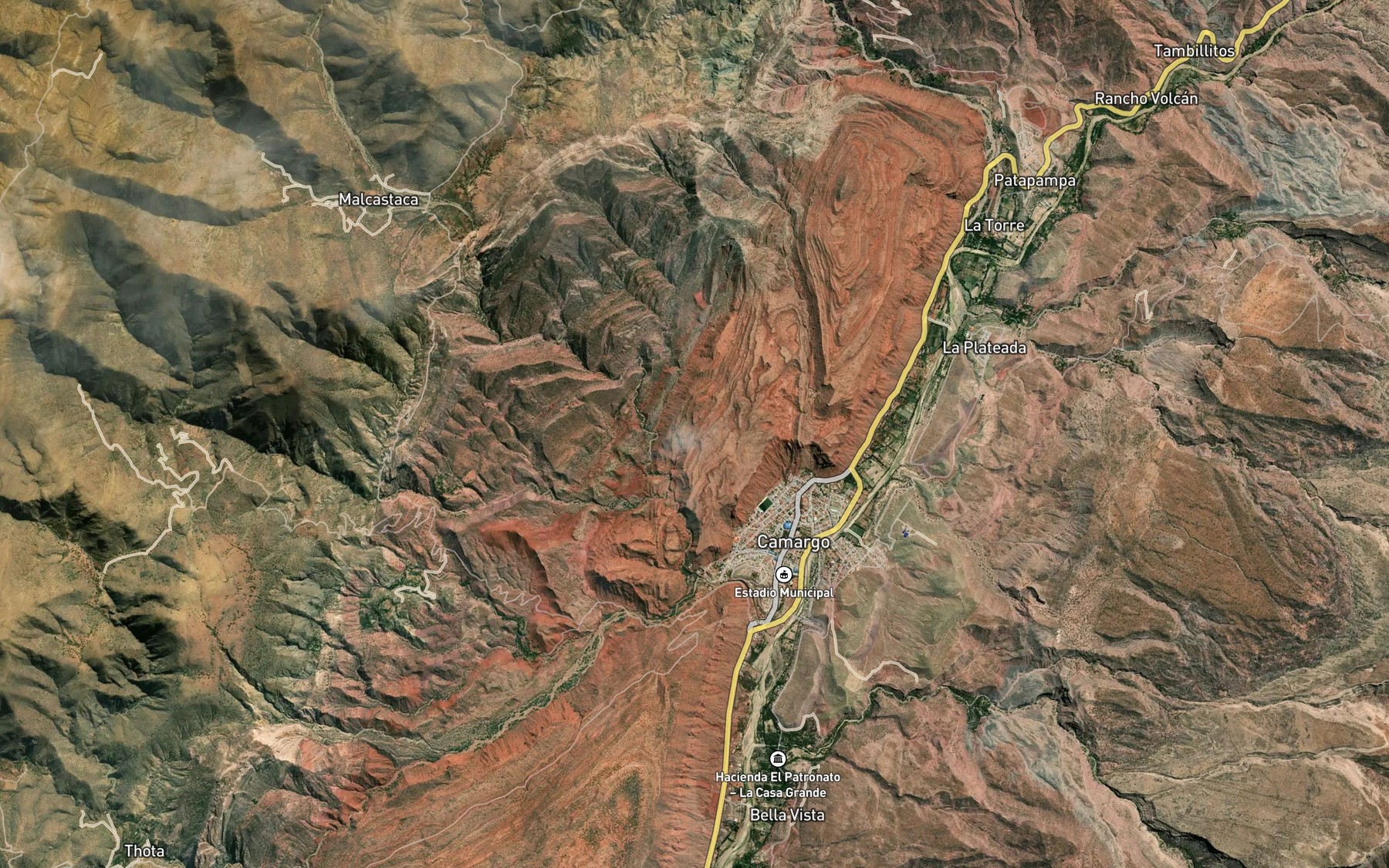 Satellite map of the Quebrada Blas Huaico