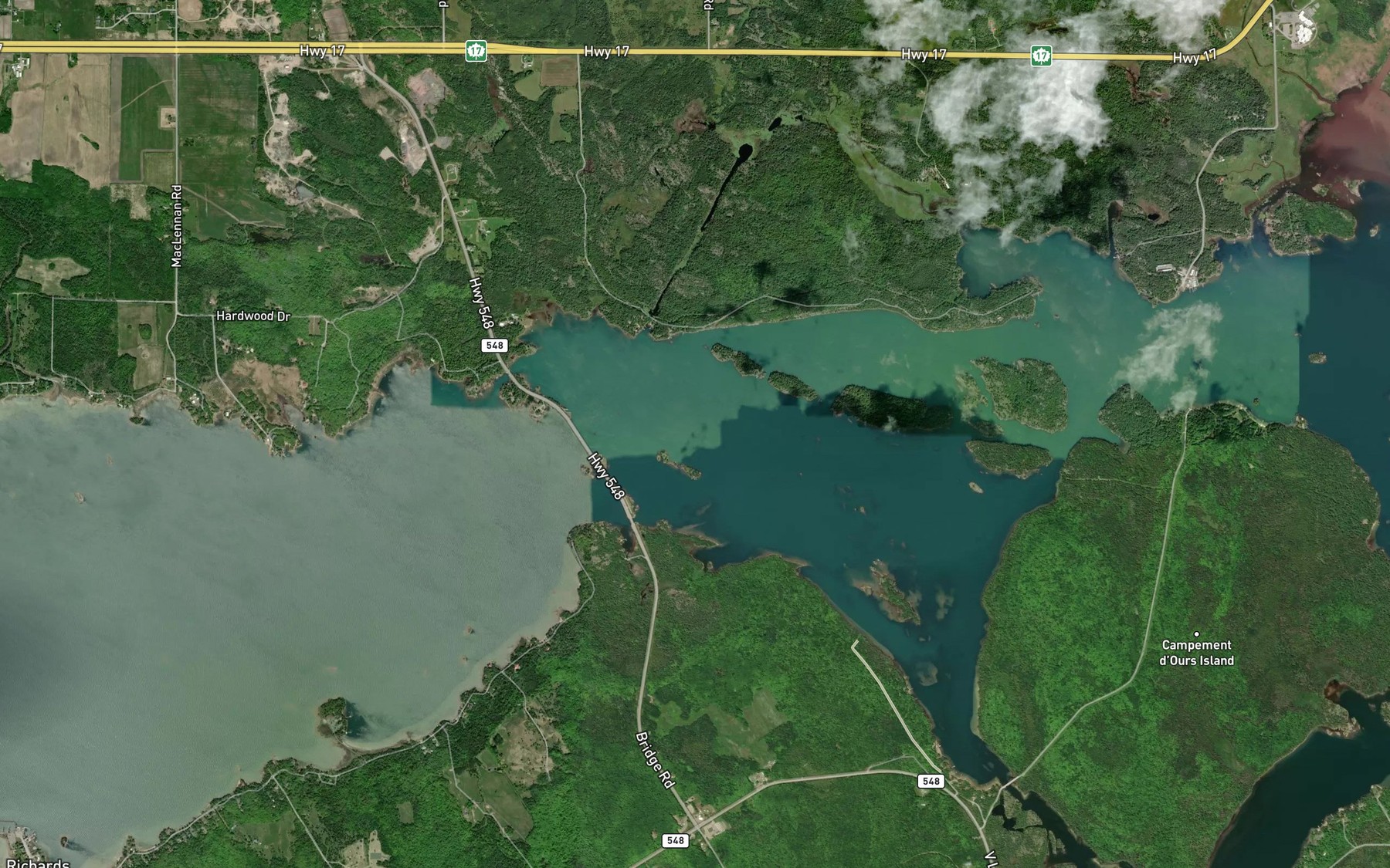 Satellite map of the Wilson Channel