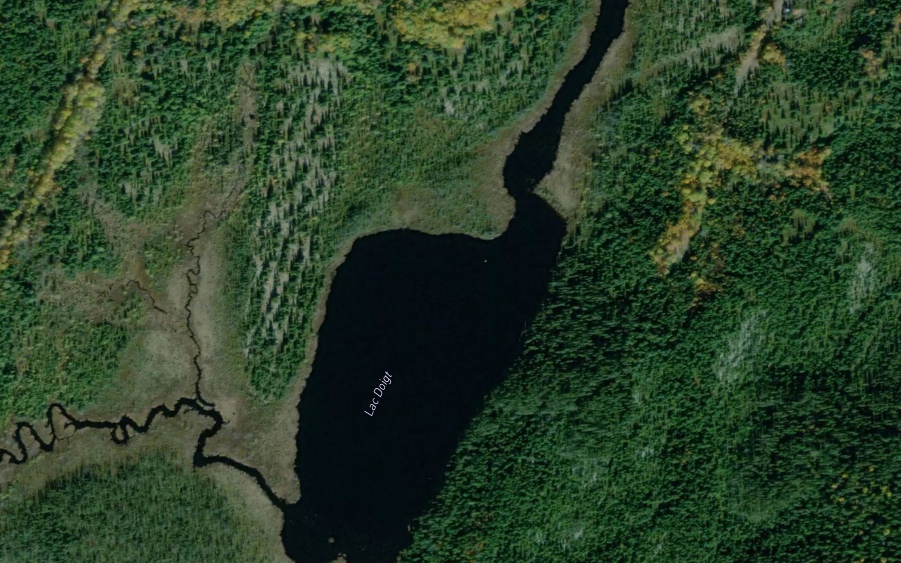 Satellite map of the Lac Doigt