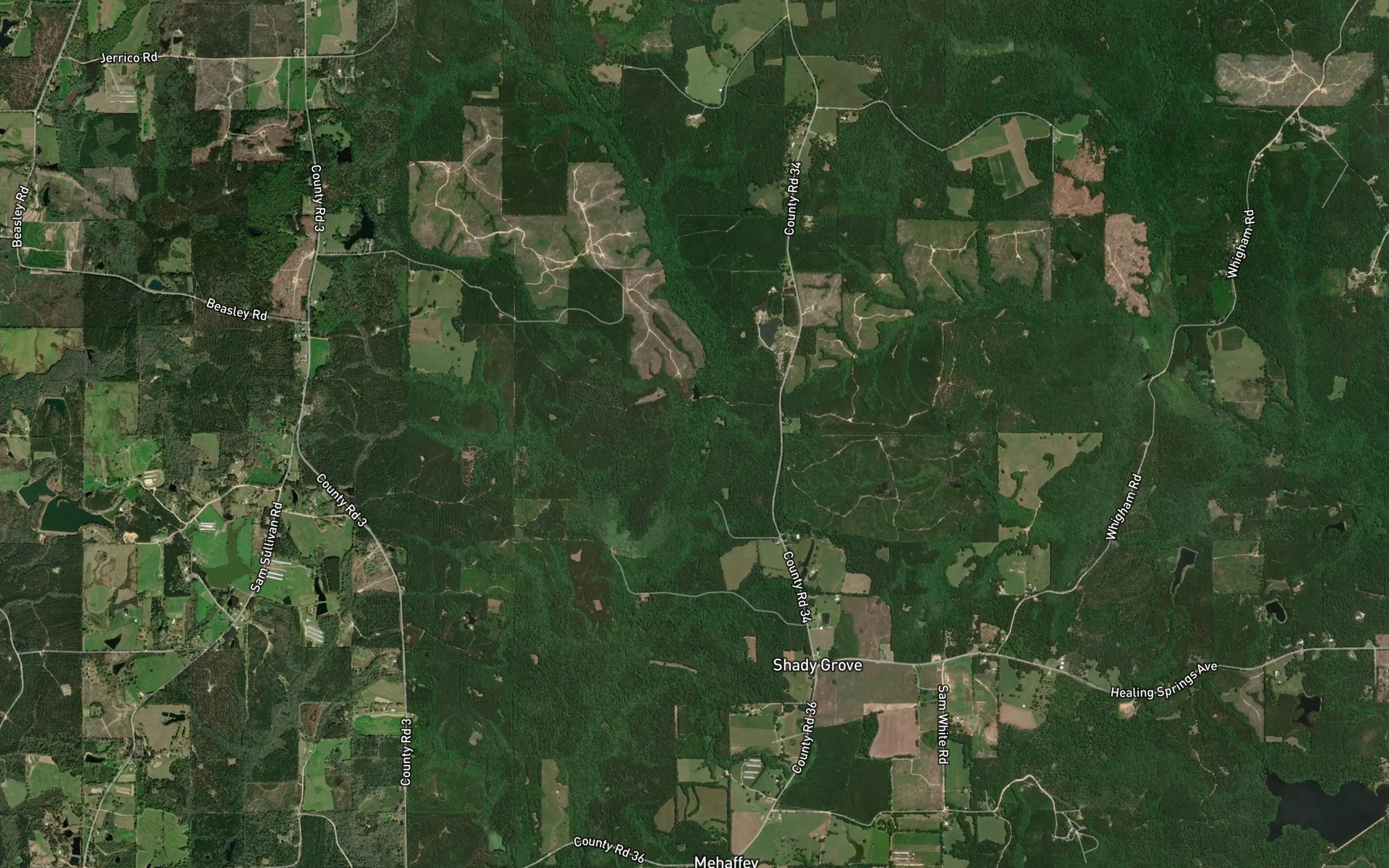 Satellite map of the Buck Creek
