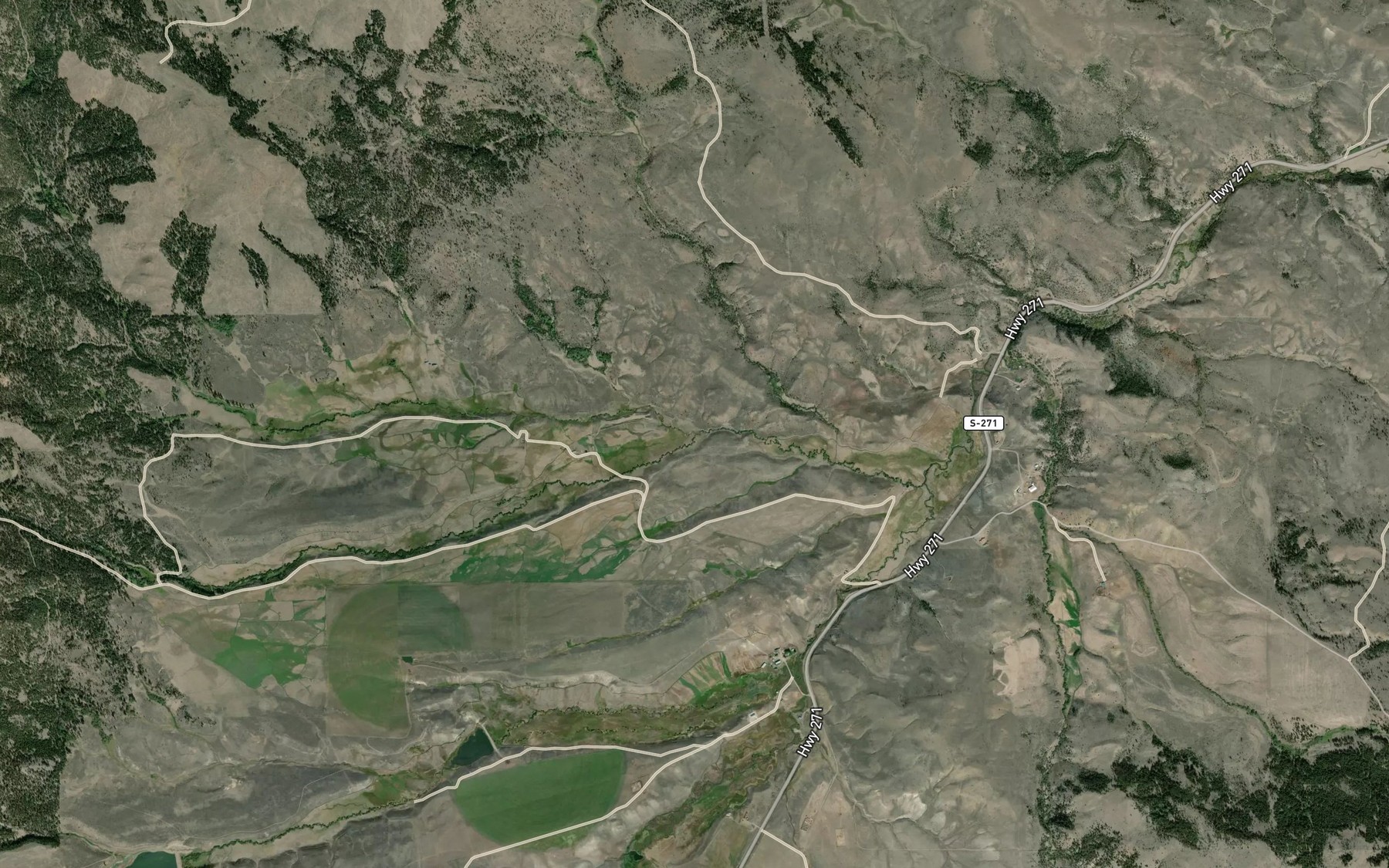 Satellite map of the Fivemile Creek