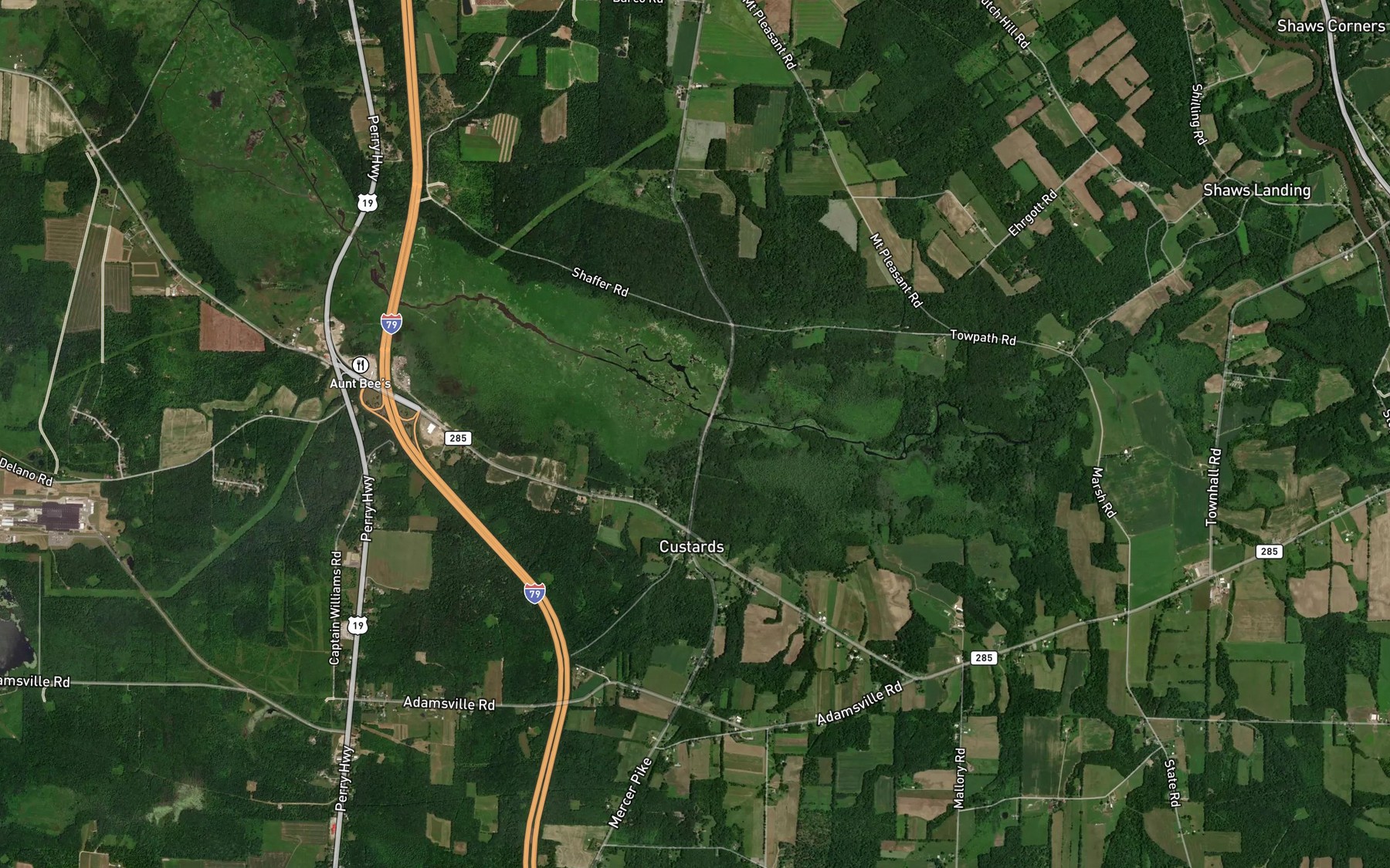 Satellite map of the Rock Creek