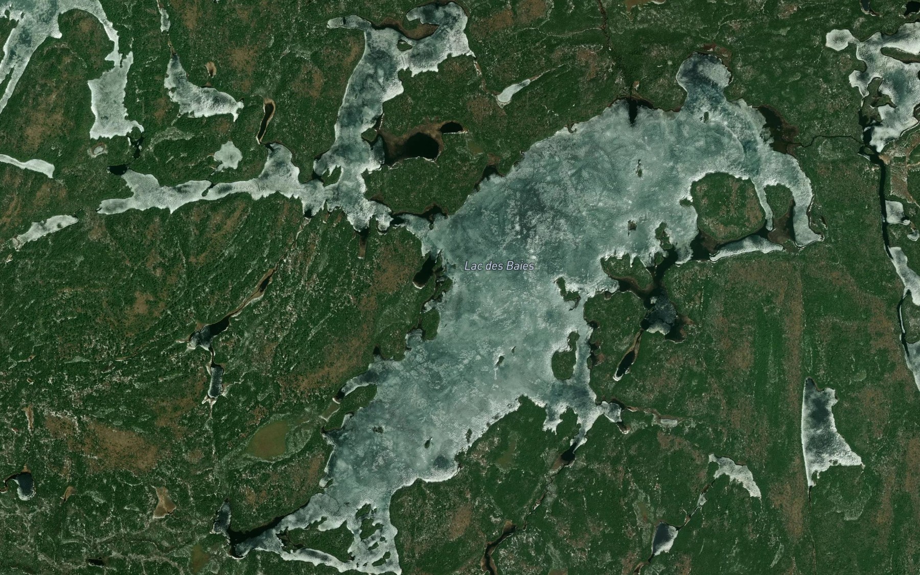 Satellite map of the Lac des Baies