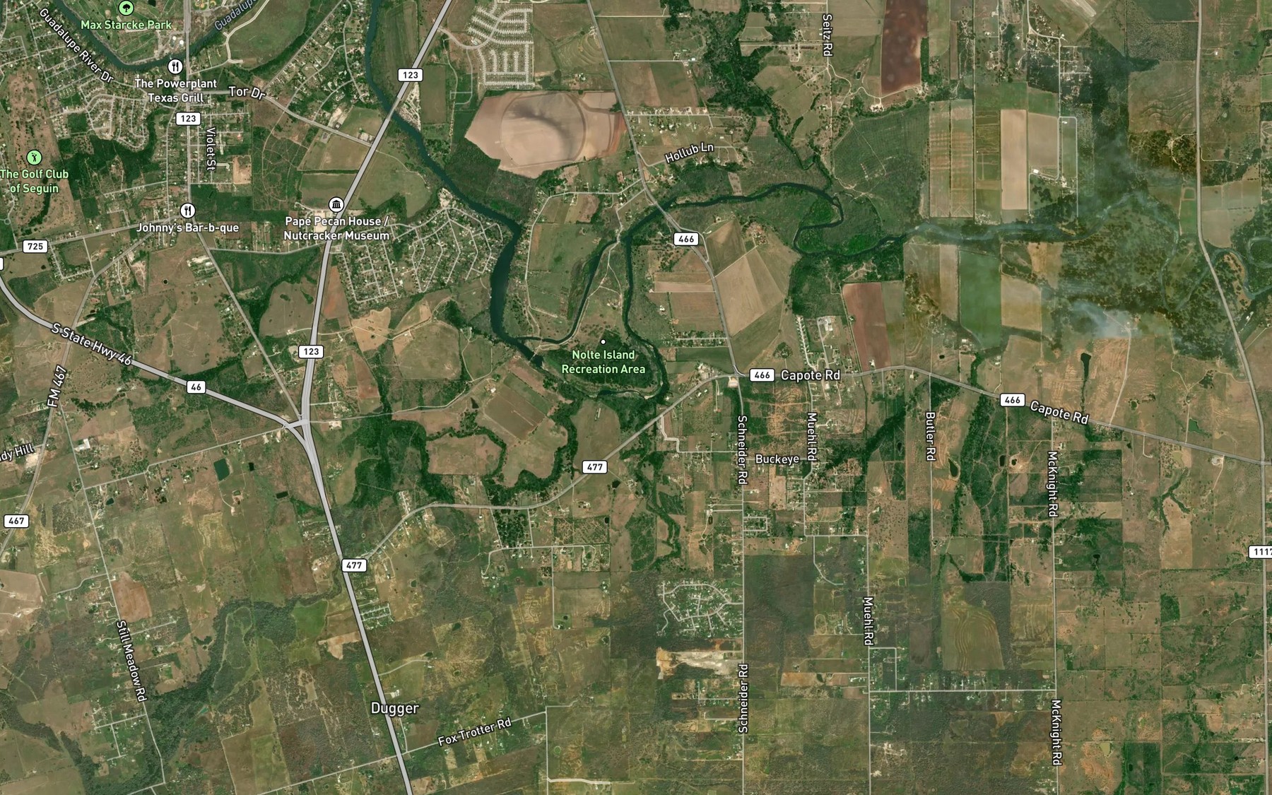Satellite map of the Krams Creek