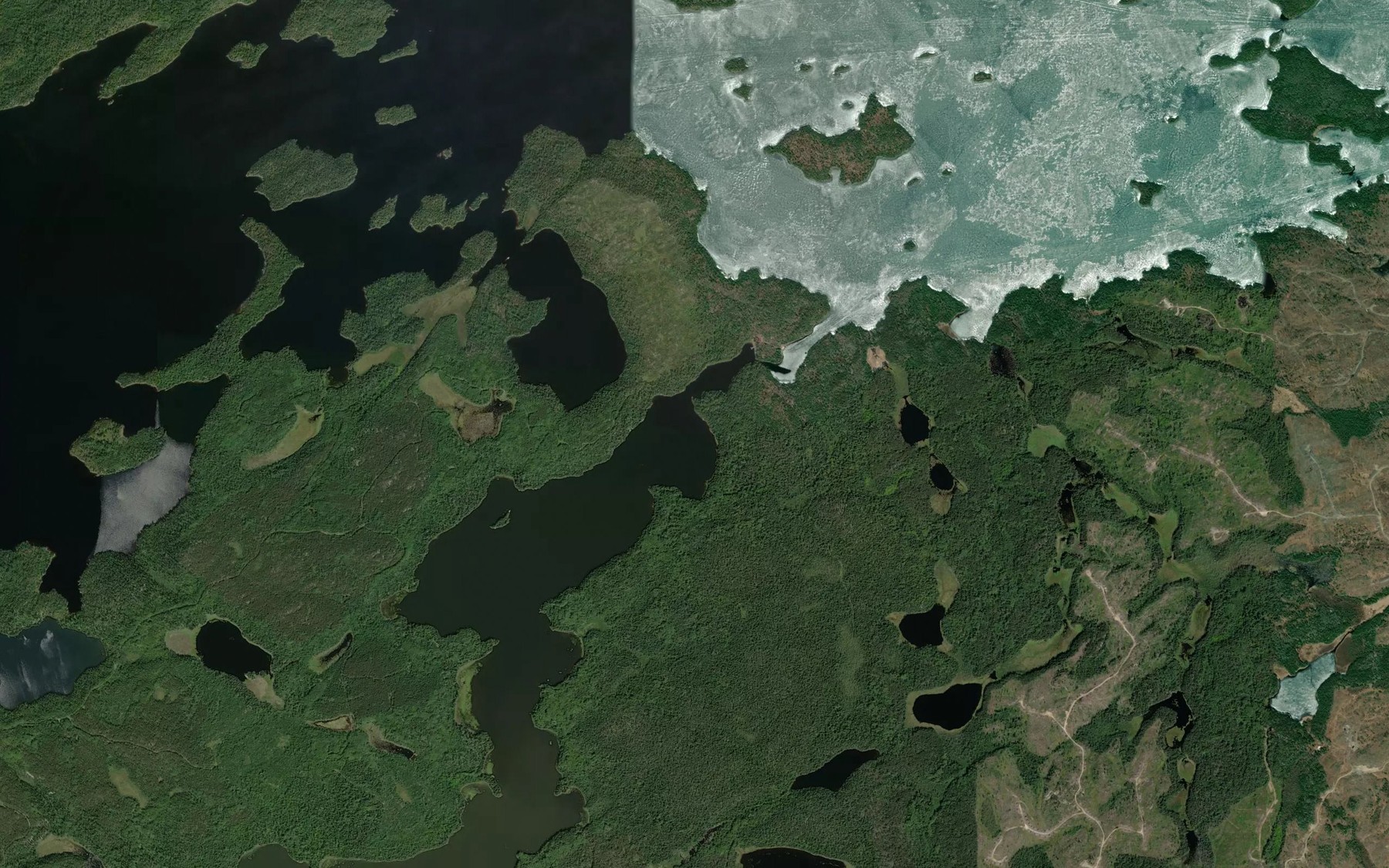 Satellite map of the Medicine Stone River