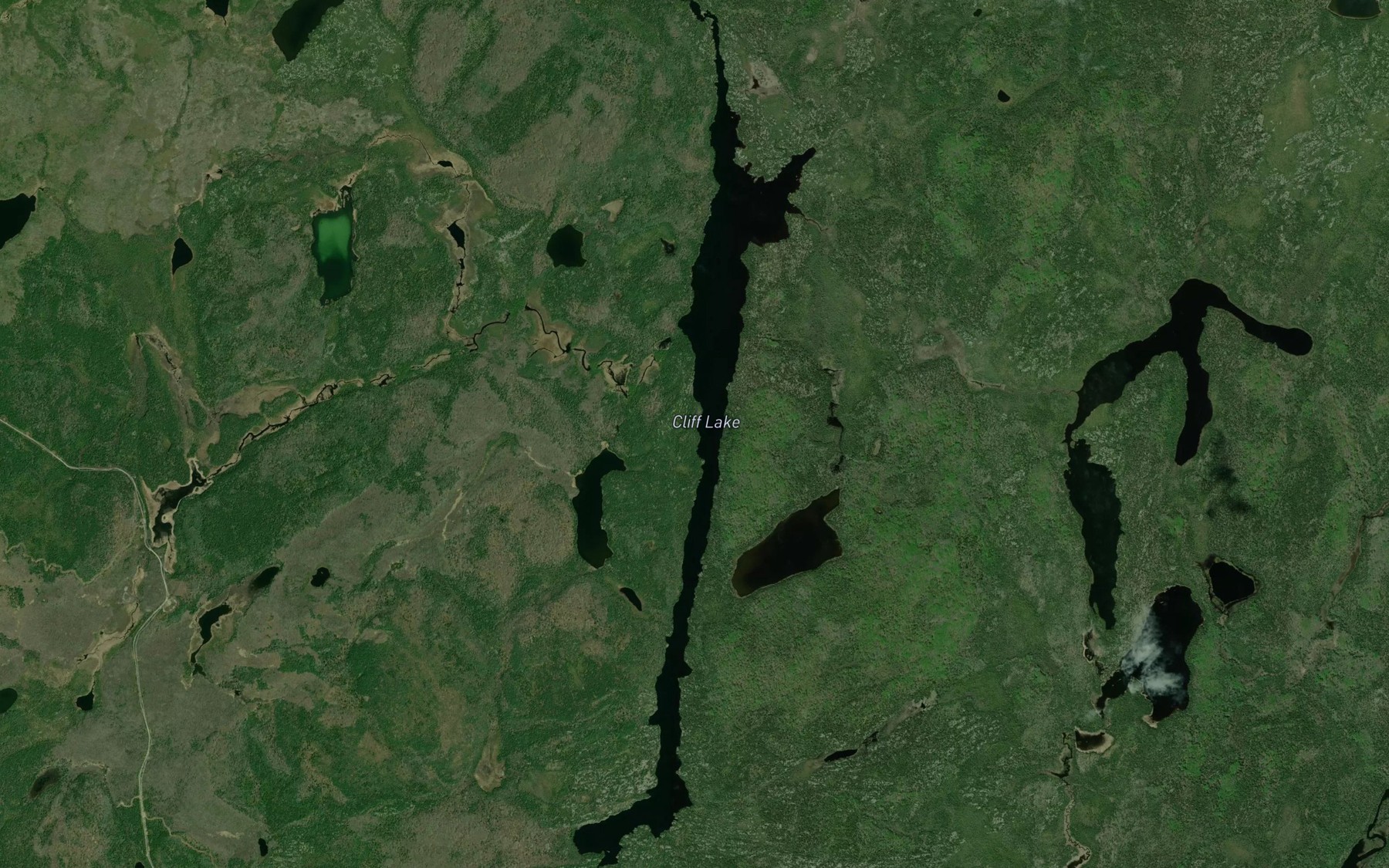 Satellite map of the Cliff Lake