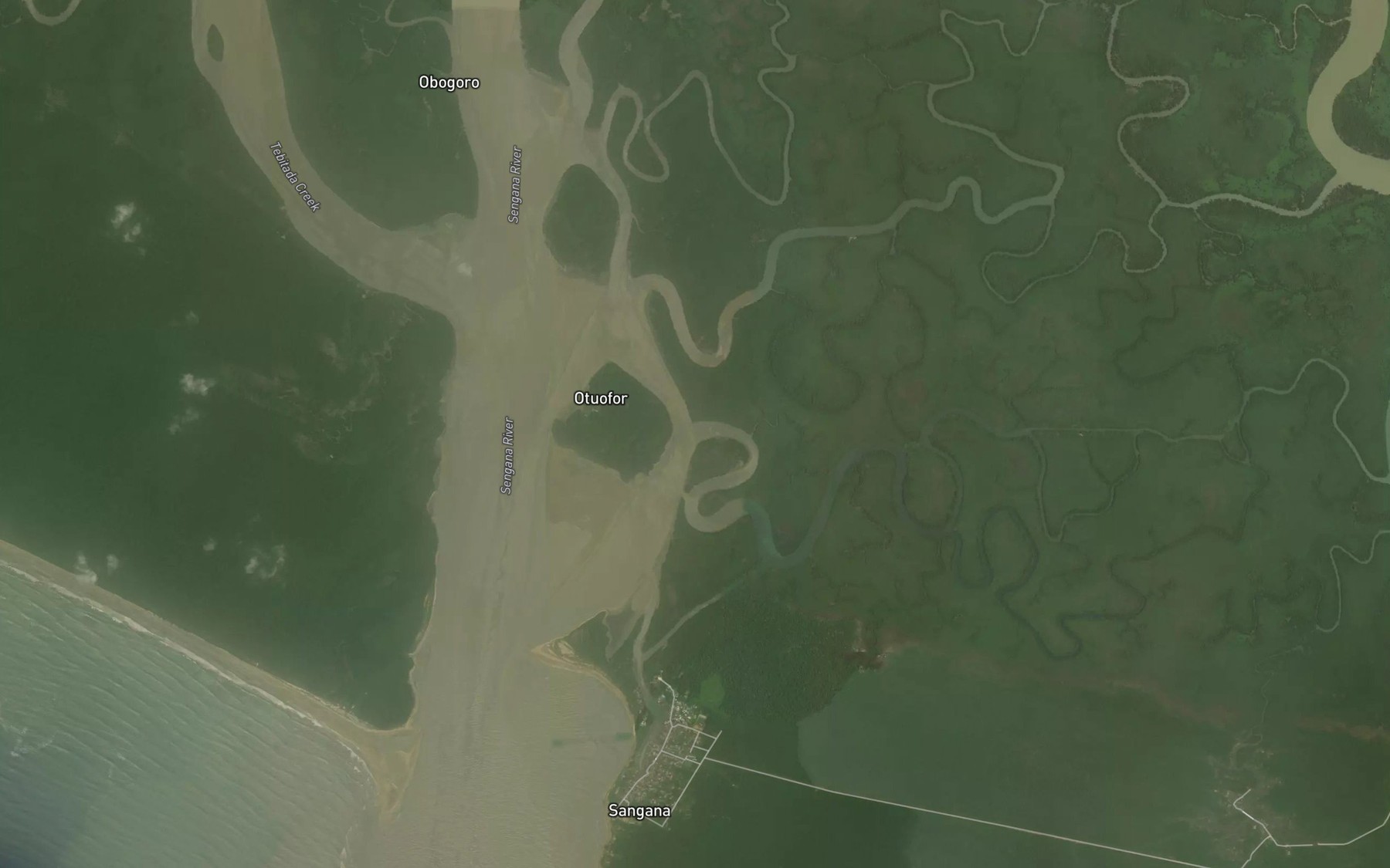Satellite map of the Sangana Creek