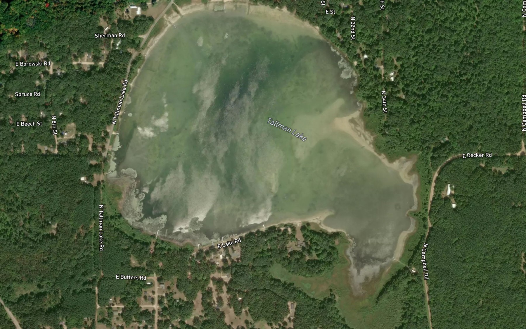 Satellite map of the Tallman Lake