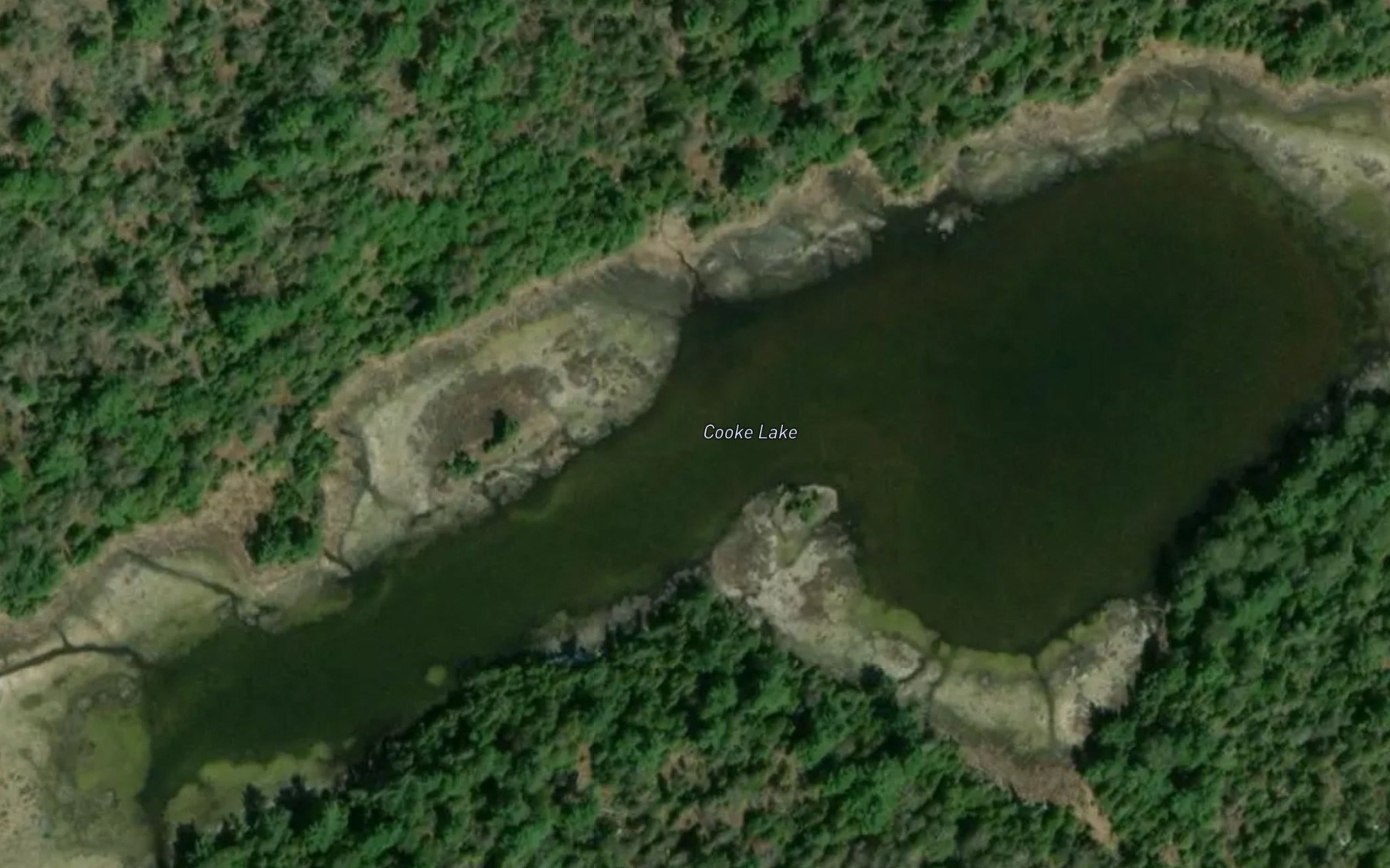 Satellite map of the Cooke Lake