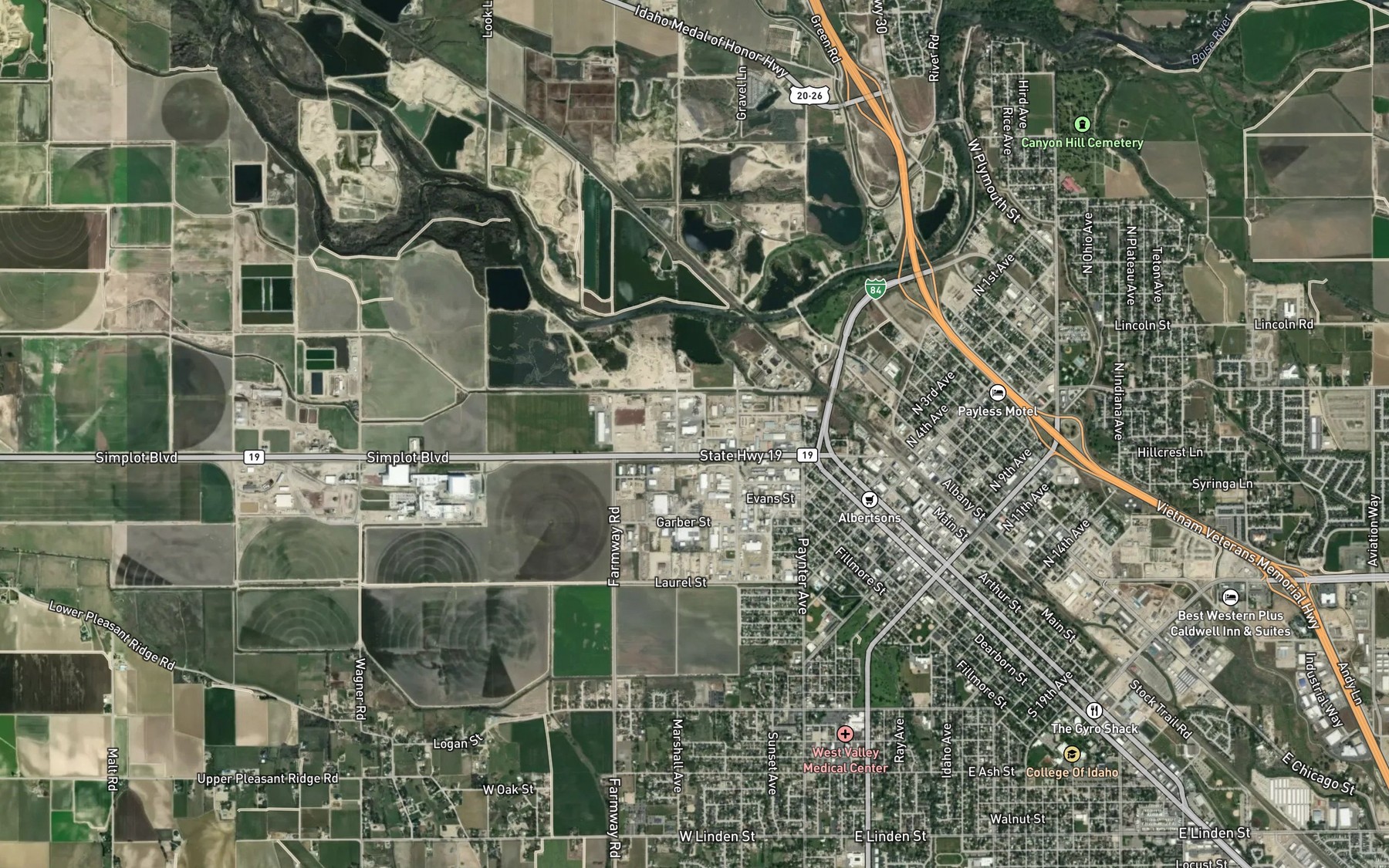 Satellite map of the Roedel Ditch