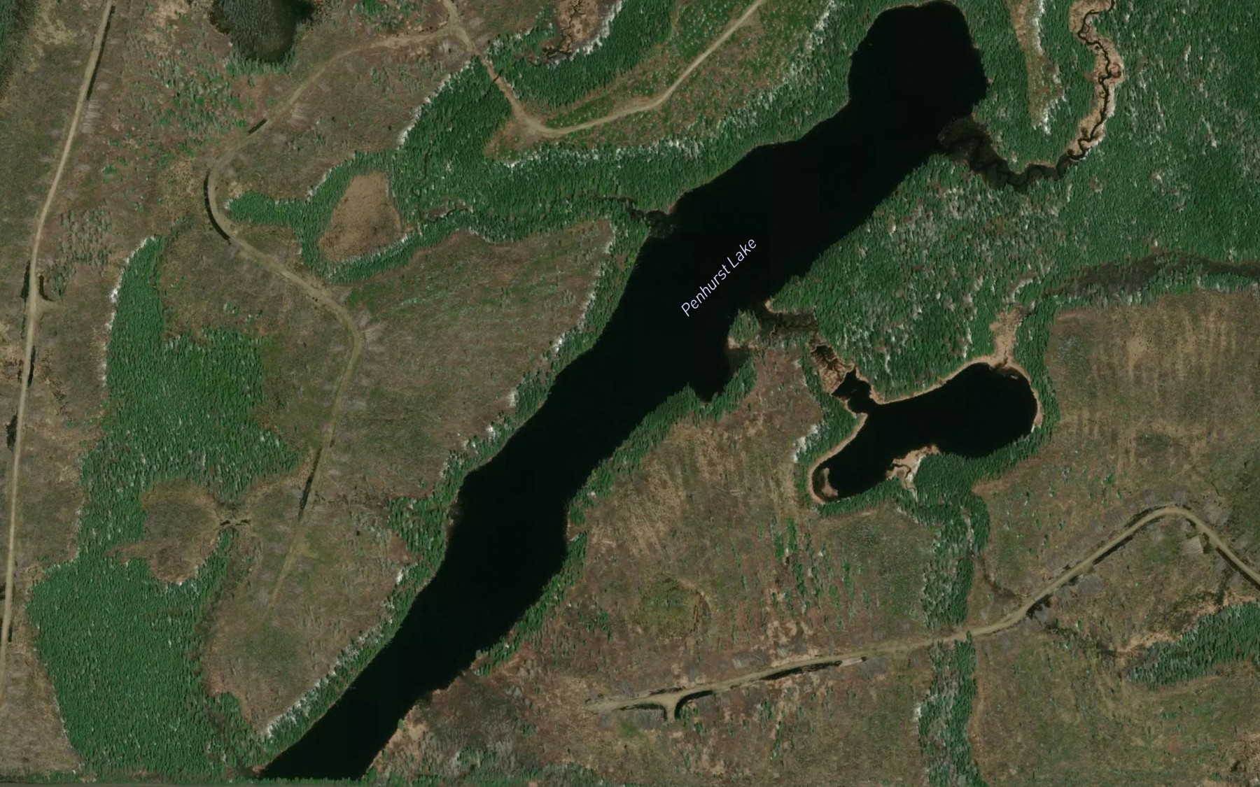 Satellite map of the Penhurst Lake