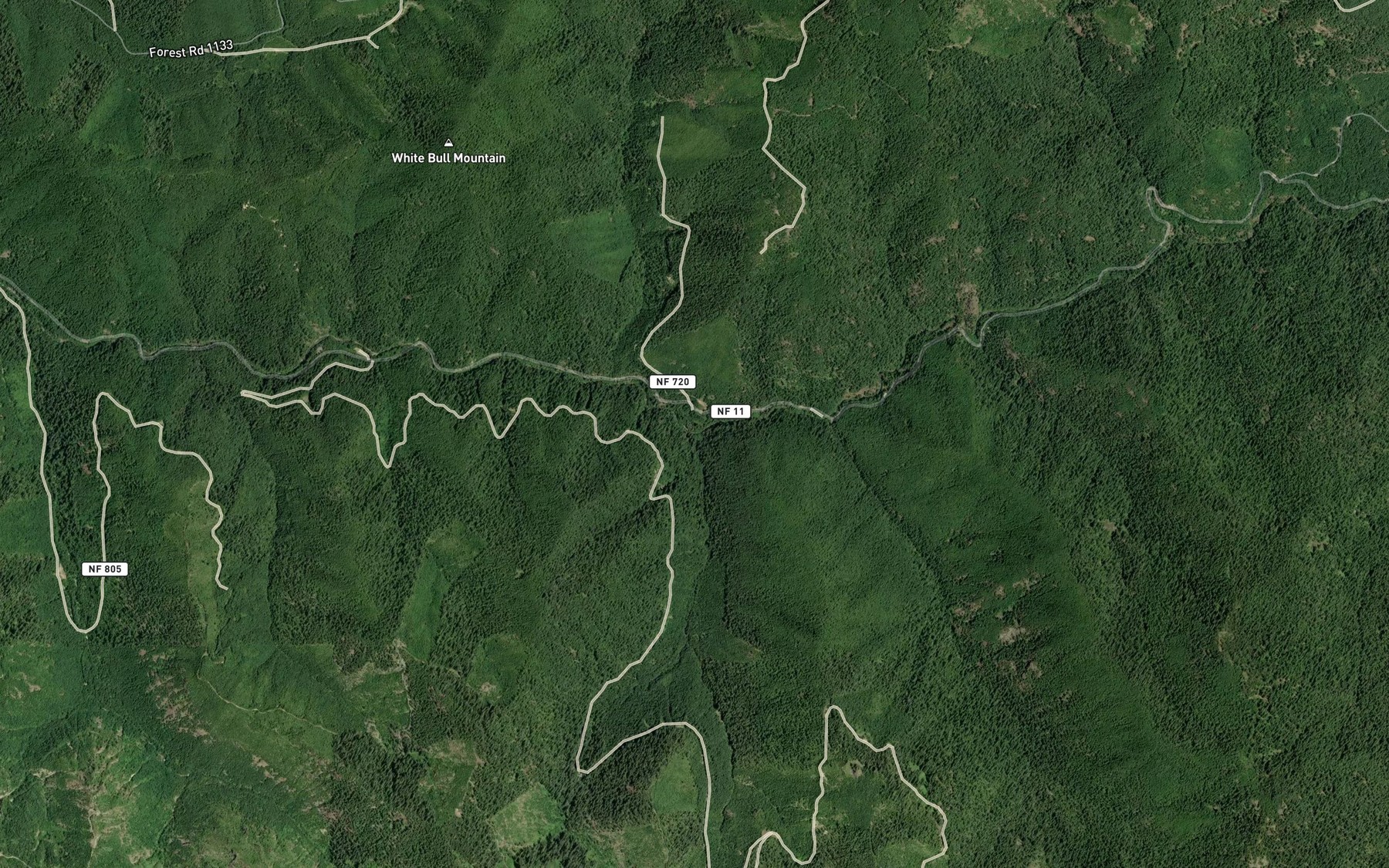 Satellite map of the McQuade Creek