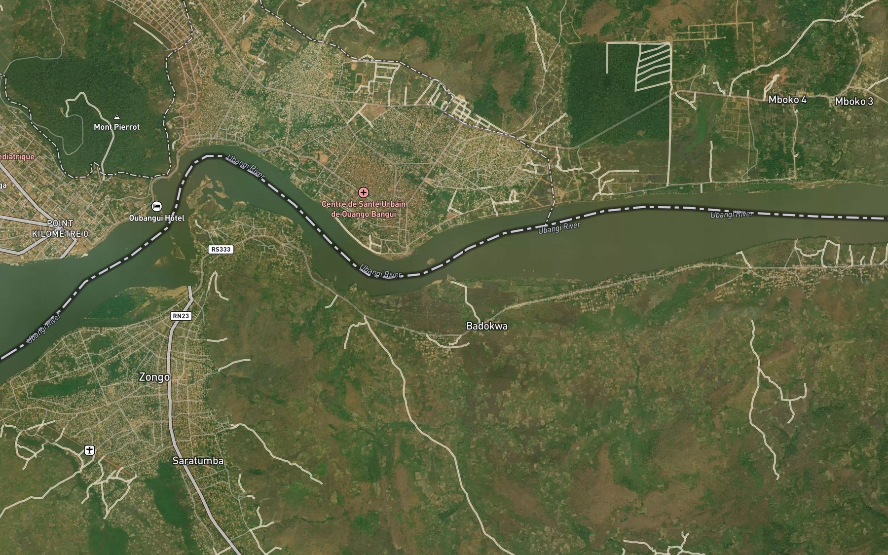 Satellite map of the Wango