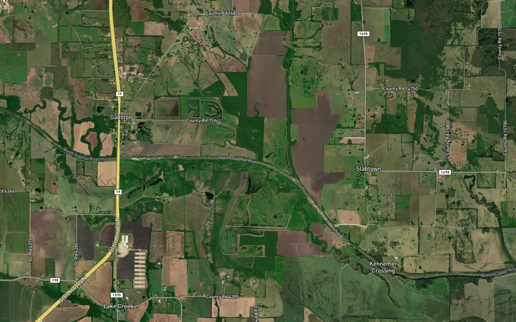 Satellite map of the Robertson Creek