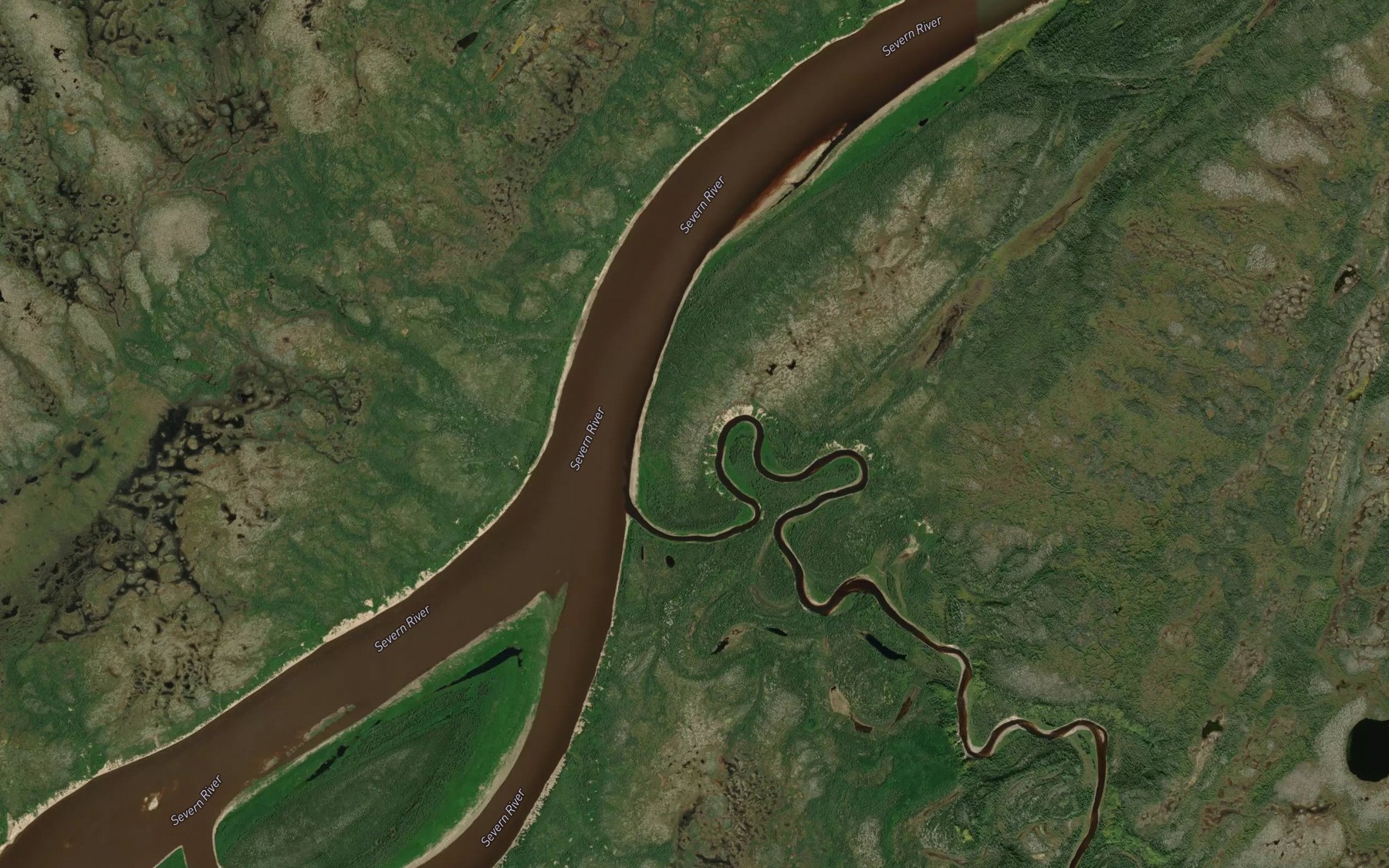 Satellite map of the Usiske River