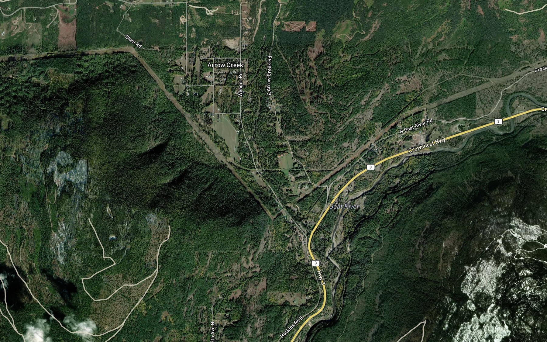 Satellite map of the Big Bear Brook