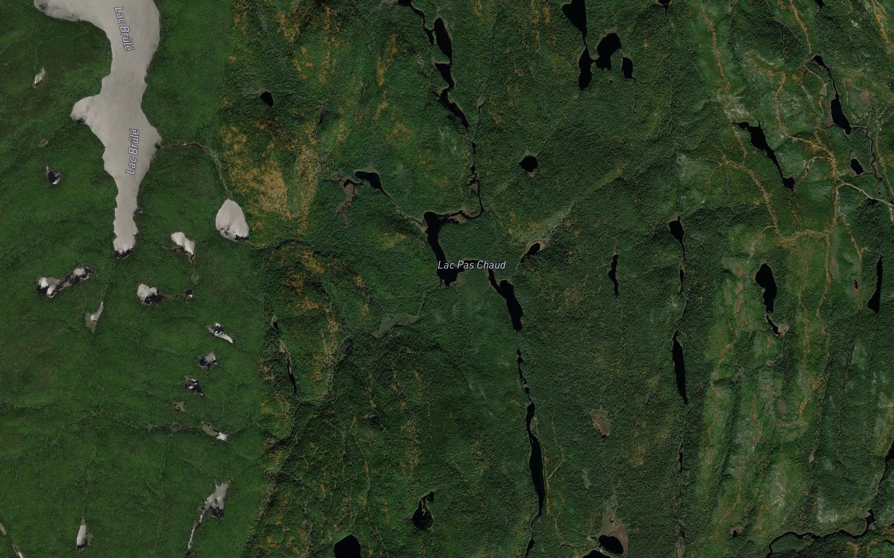Satellite map of the Ruisseau Caribou