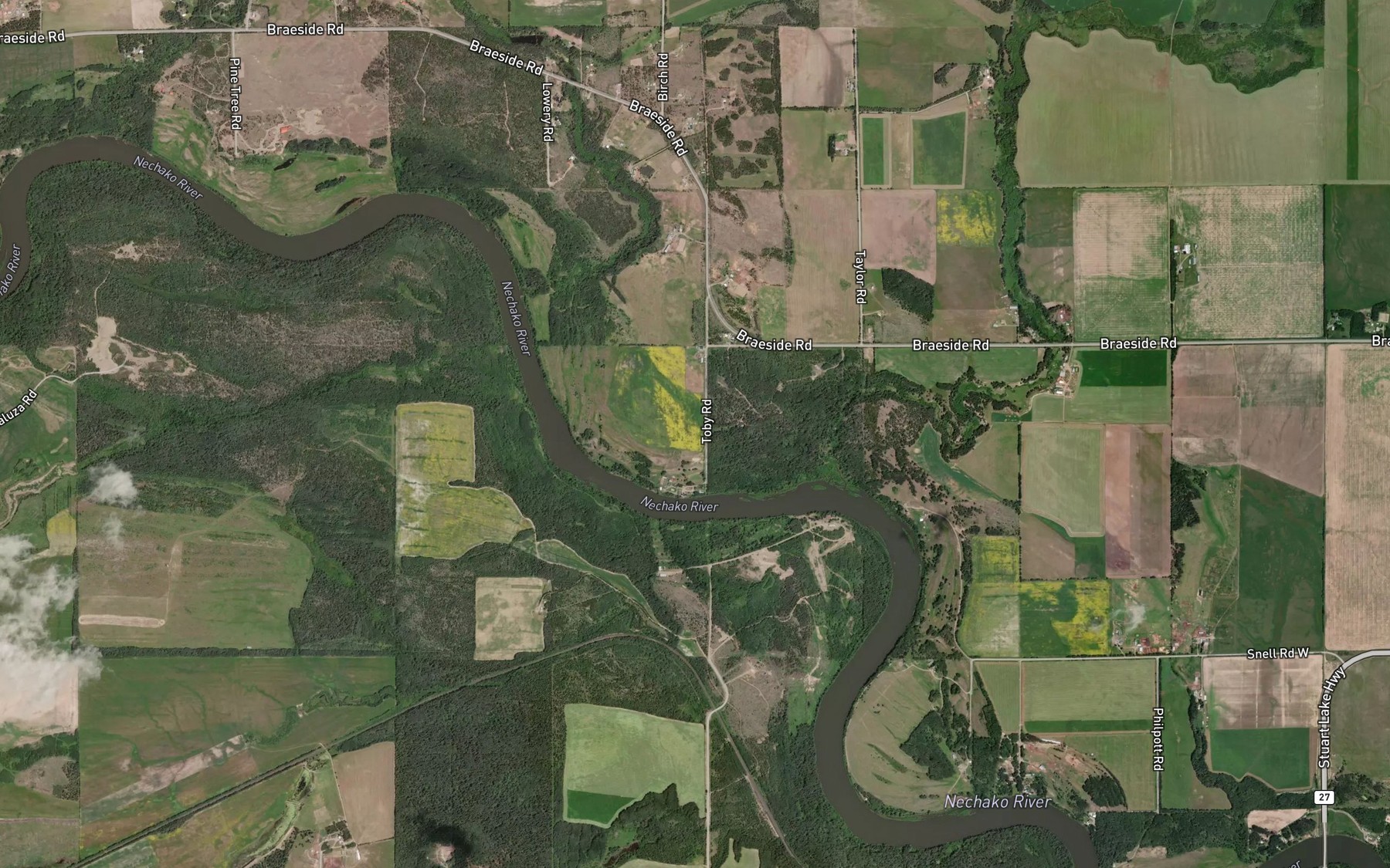 Satellite map of the Phillips Creek