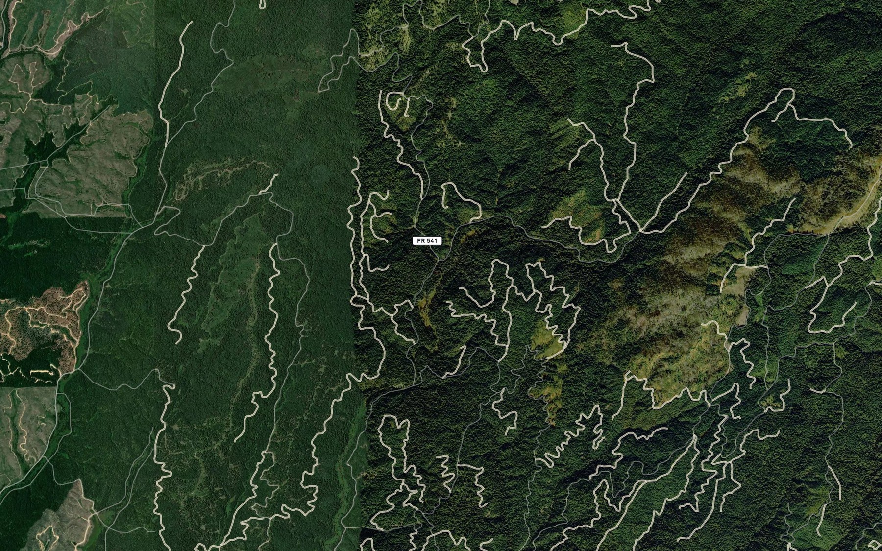 Satellite map of the Alder Creek