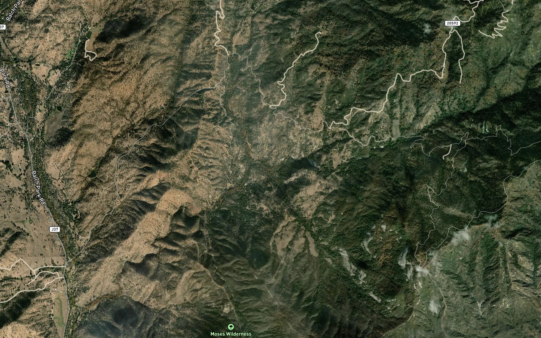 Satellite map of the South Bear Creek