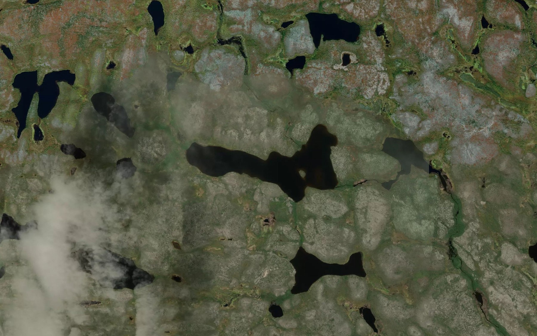 Satellite map of the Mallett Lake