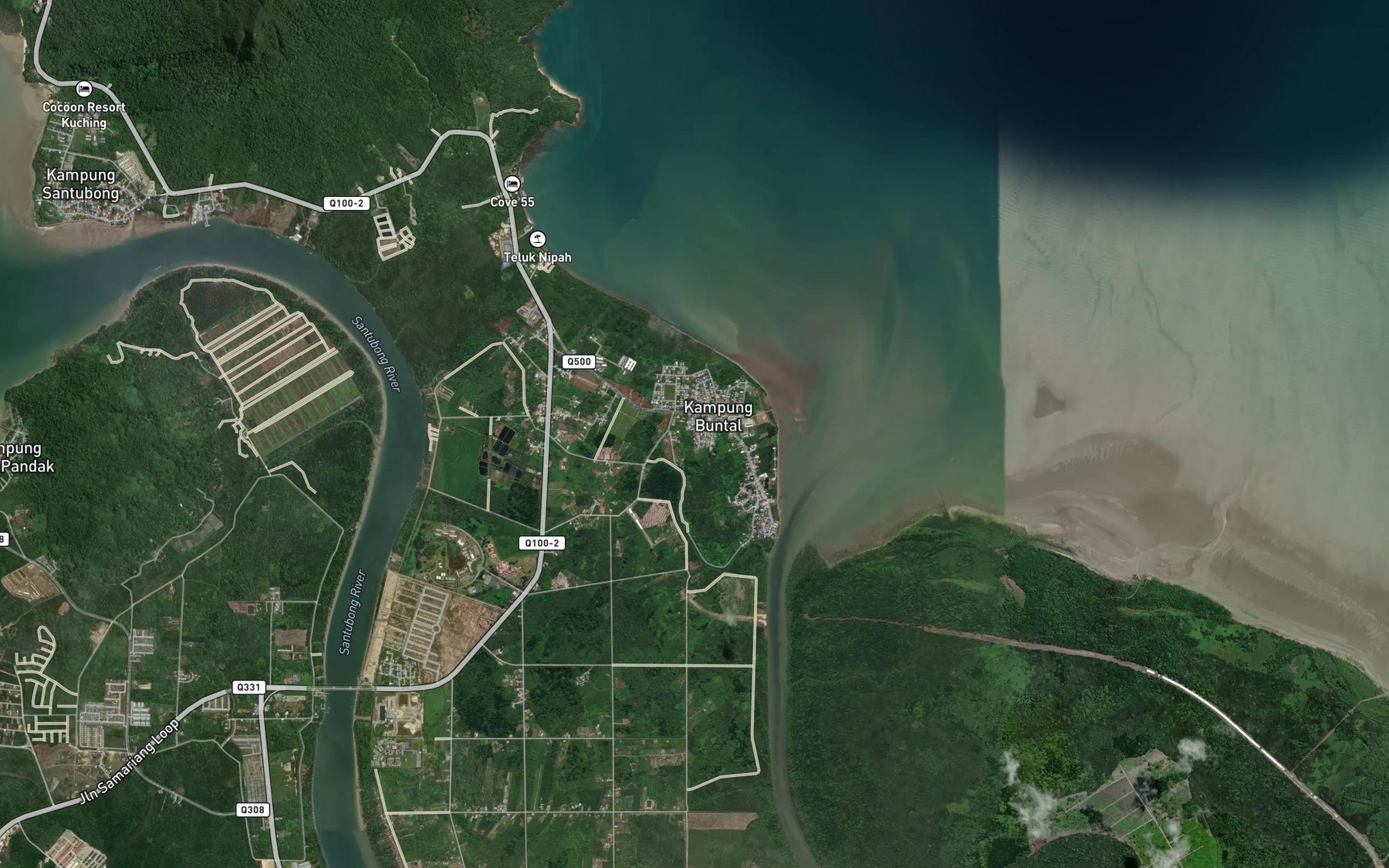 Satellite map of the Sungai Saor