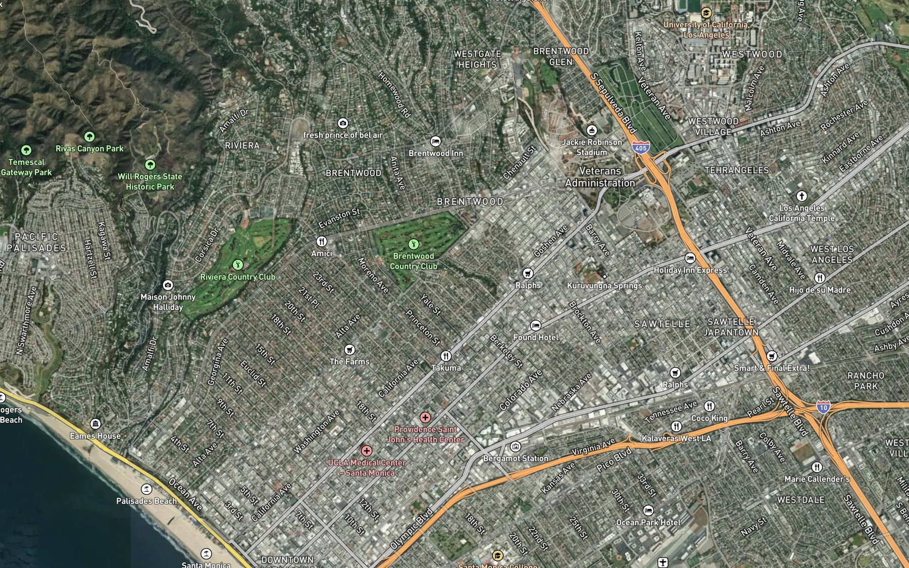 Satellite map of the Mount Olivet Reservoir