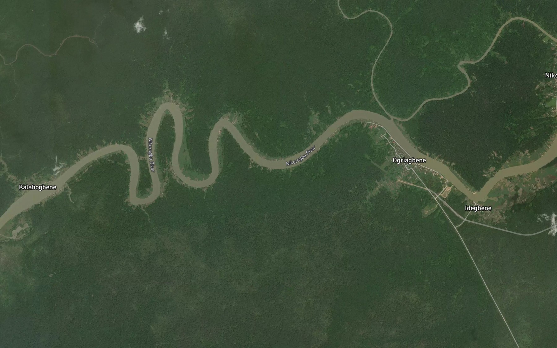 Satellite map of the Nakebi Creek