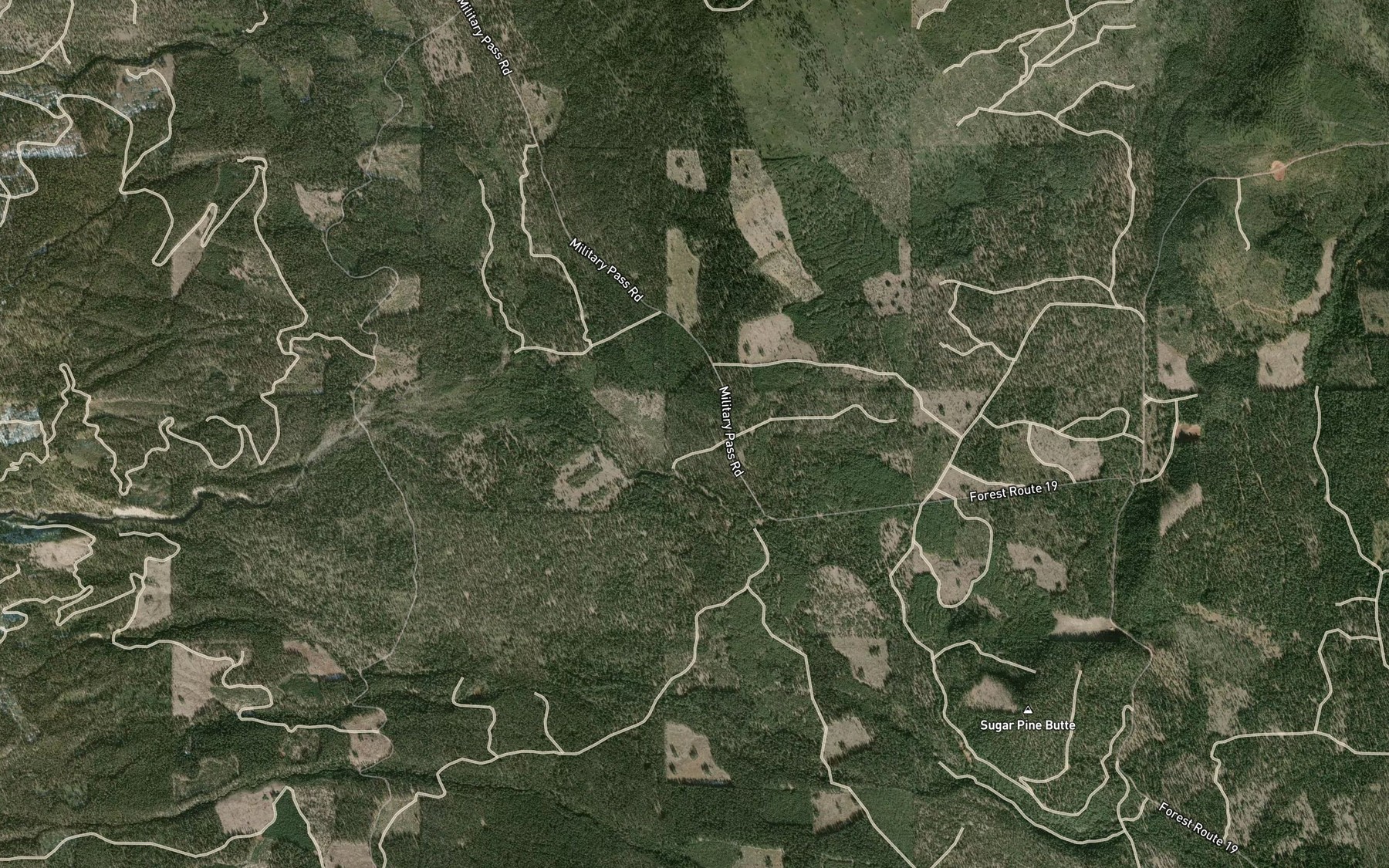 Satellite map of the Brewer Creek