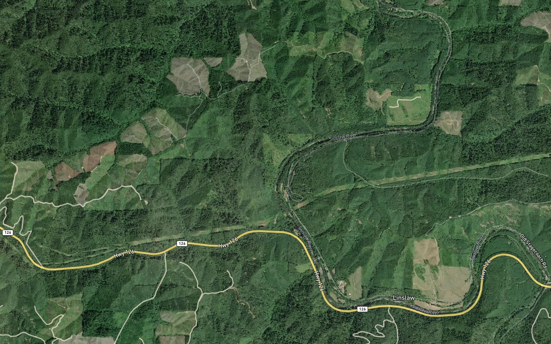 Satellite map of the Preston Creek